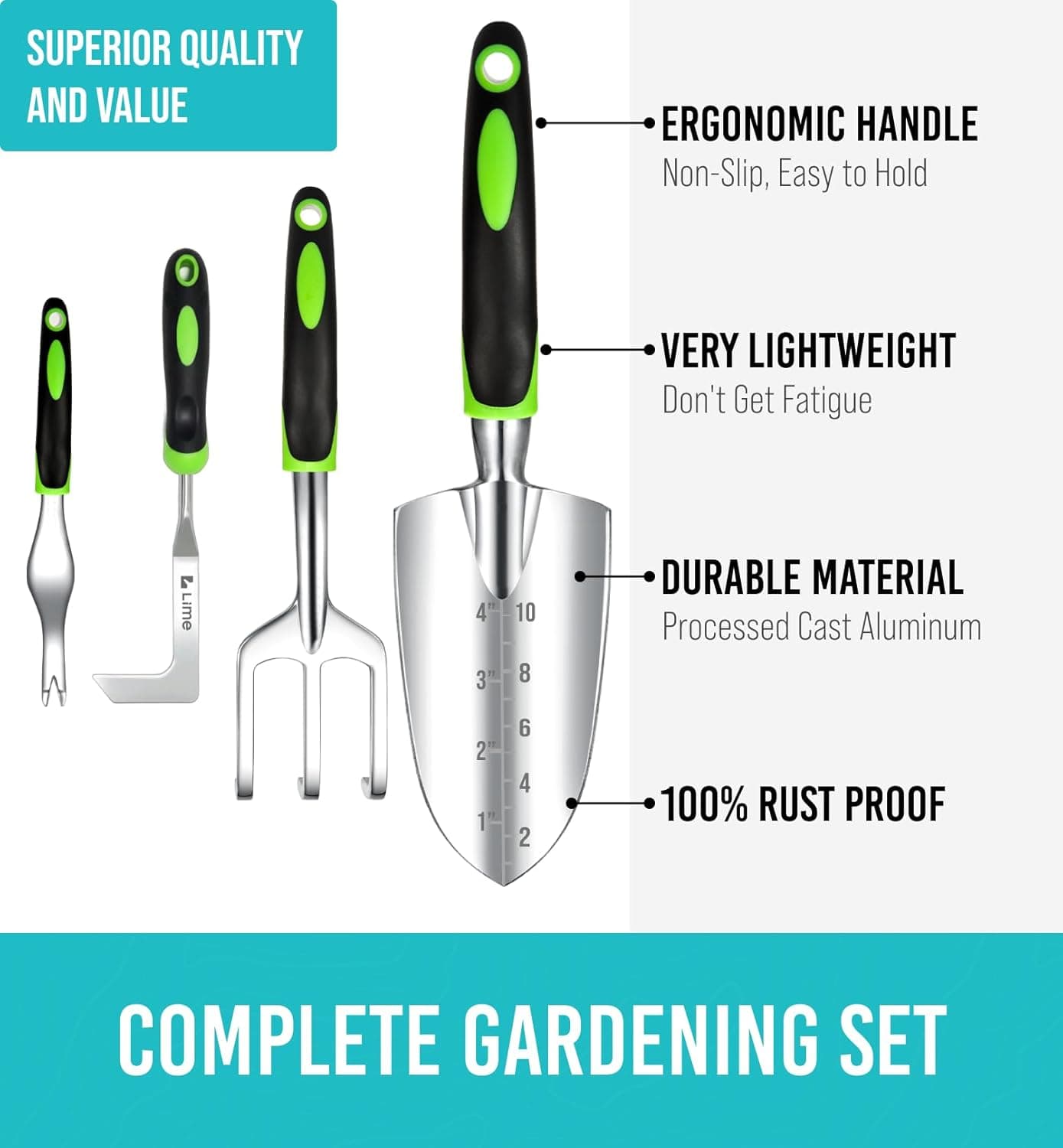 GROWIT Heavy Duty Gardening Tools - 23-Piece Gardening Gifts for Women, Men, Mom, Dad - Durable, Ergonomic Garden Tools Set Standard - Image 2