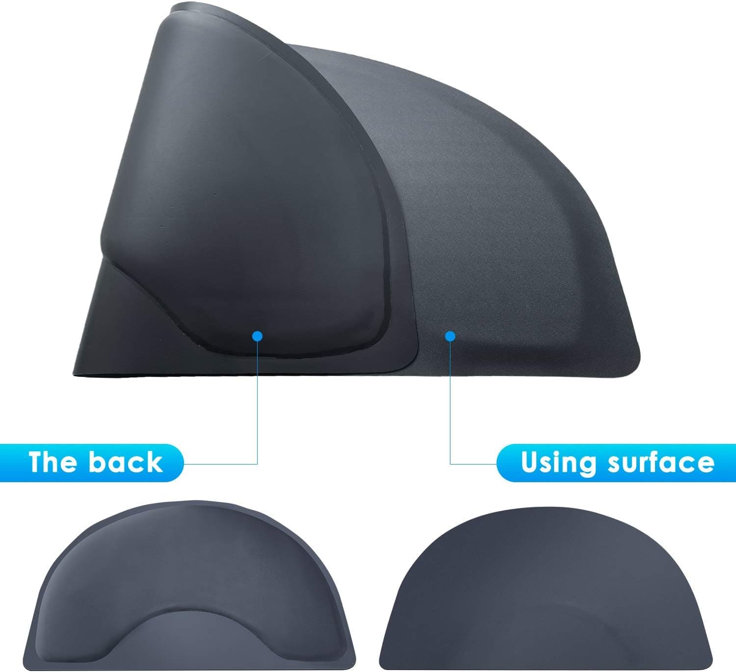 Salon Mat for for Hairstylist 3'x5' Barber Shop Anti-Fatigue Salon Standing Chair Mat - Black Semi Circle 1/2" Thick Comfort Salon Mat, Hair Cutting Hairdressing Equipment 3′x5′x1/2" - Image 6