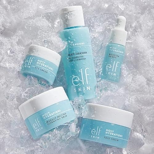 e.l.f. SKIN Holy Hydration! Hydrated Ever After Skincare Mini Kit, Cleanser, Makeup Remover, Moisturiser & Eye Cream For Hydrating Skin, Airplane-Friendly Sizes - Image 3