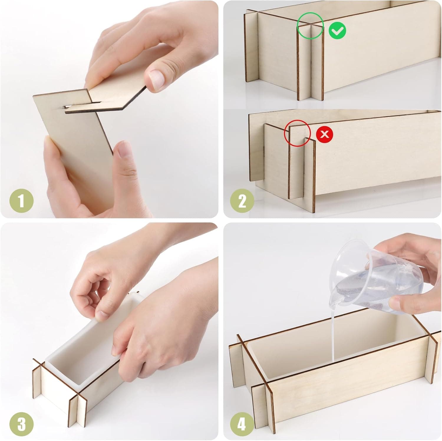 Large Resin Molds, Rectangle Silicone Molds for Epoxy Resin, 5 PCS Cuboid Resin Moulds with Wooden Support, Deep Casting Molds for Preserving Flowers, Insect Specimens, DIY Gifts, Furniture Decoration Rectangle Resin Molds - Image 5