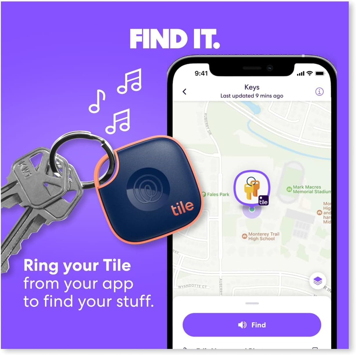 Life360 Tile - Bluetooth Tracker, Keys Finder and Item Locator for Keys, Bags and More. Phone Finder. Both iOS and Android Compatible. 1-Pack (Black) 1 Count (Pack of 1) Black - Image 3