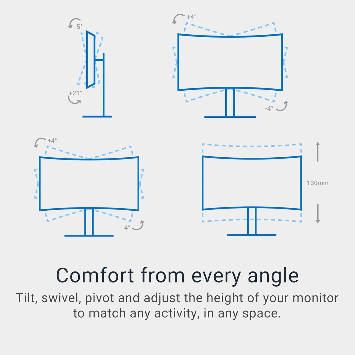 Dell 34 Plus USB-C Curved Monitor - S3425DW - 34-inch (3440 x 1440) up to 120 Hz 21:9 Display, VA Panel, AMD FreeSync Premium, 99% sRGB, 95% DCI-P3, Integrated Speakers, 3000:1 Contrast Ratio 34 Inches S3425DW USB-C - Image 9