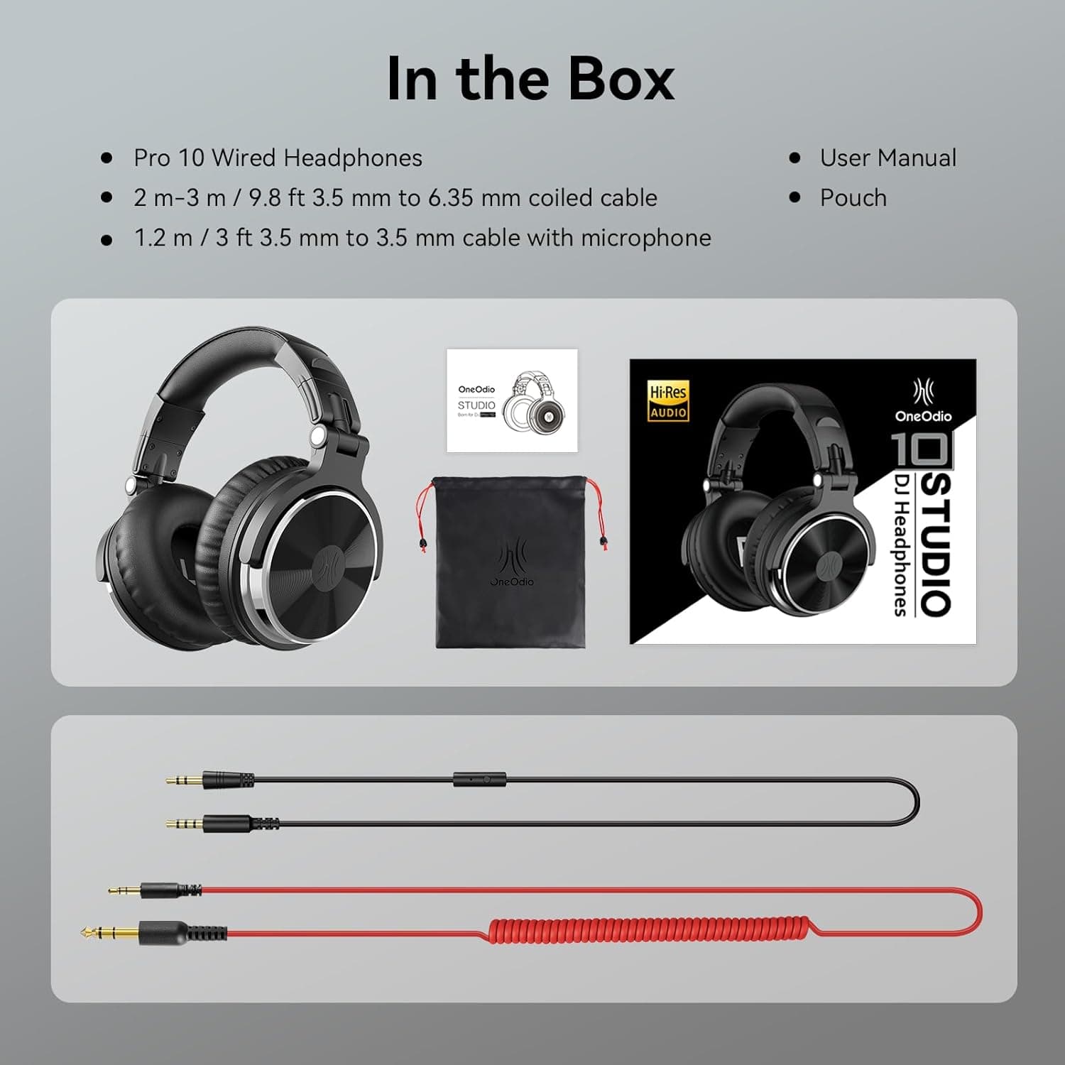 OneOdio Casque Filaire Over Ear Hi-Res Studio Monitor & Mixing DJ avec Drivers de 50mm et Jack 1/4 à 3,5mm - Image 10