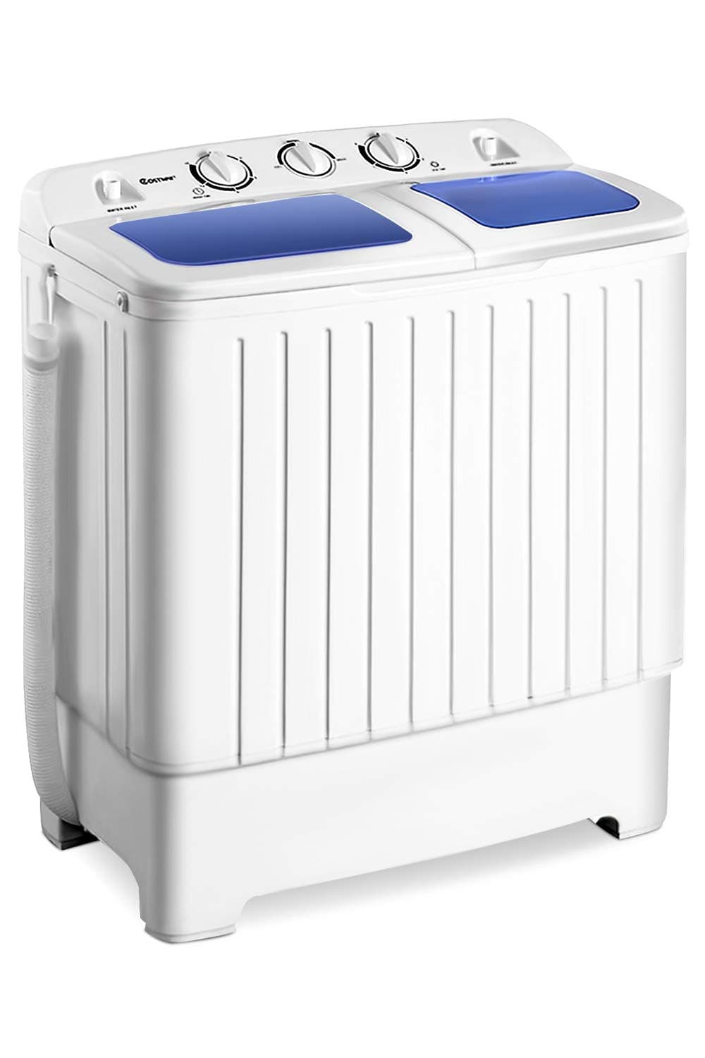 Giantex Portable Mini Compact Twin Tub Washing Machine 20lbs Washer Spain Spinner Portable Washing Machine, Blue+ White White & Blue