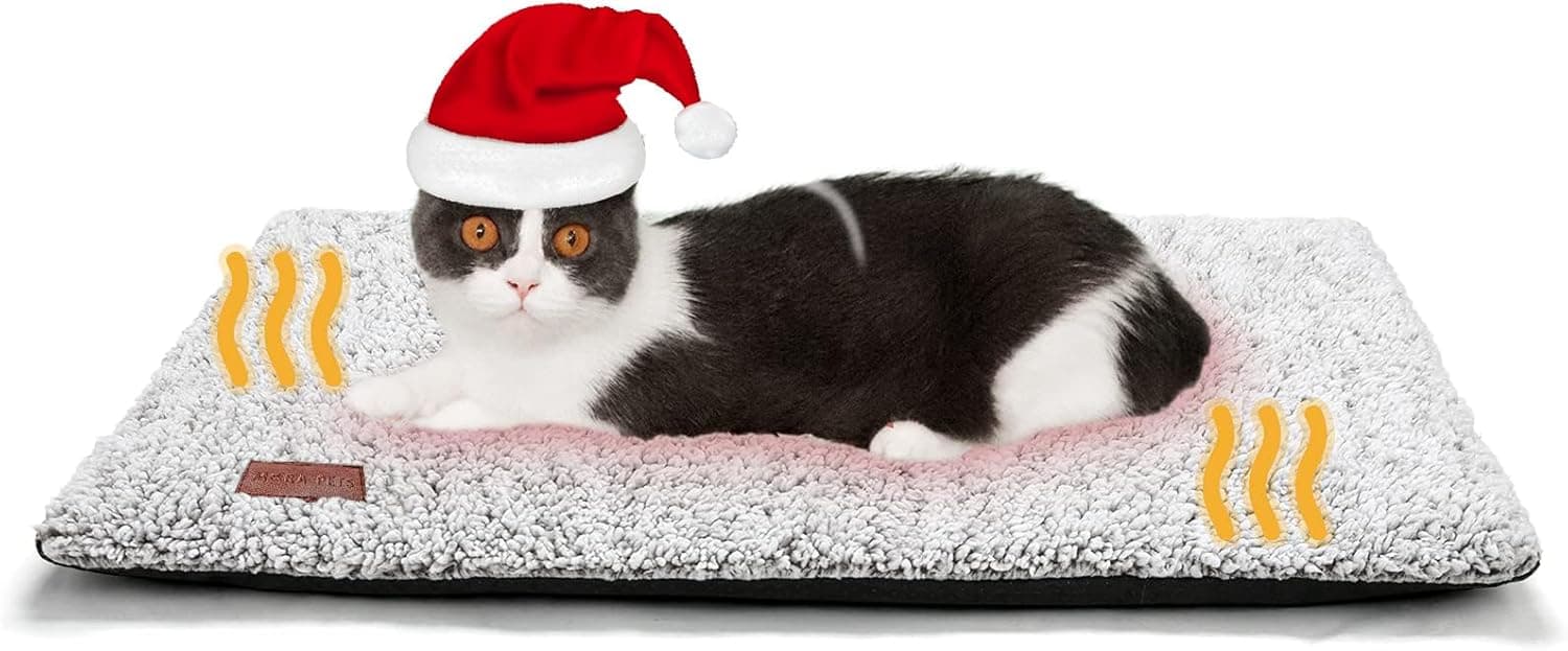 Self Warming Cat Bed Self Heating Cat Dog Mat 24 x 18 inch Extra Warm Thermal Pet Pad for Indoor Outdoor Pets with Removable Cover Non-Slip Bottom Washable Non Electric 24.0"L x 18.0"W x 1.0"Th A-Light Gray - Image 2