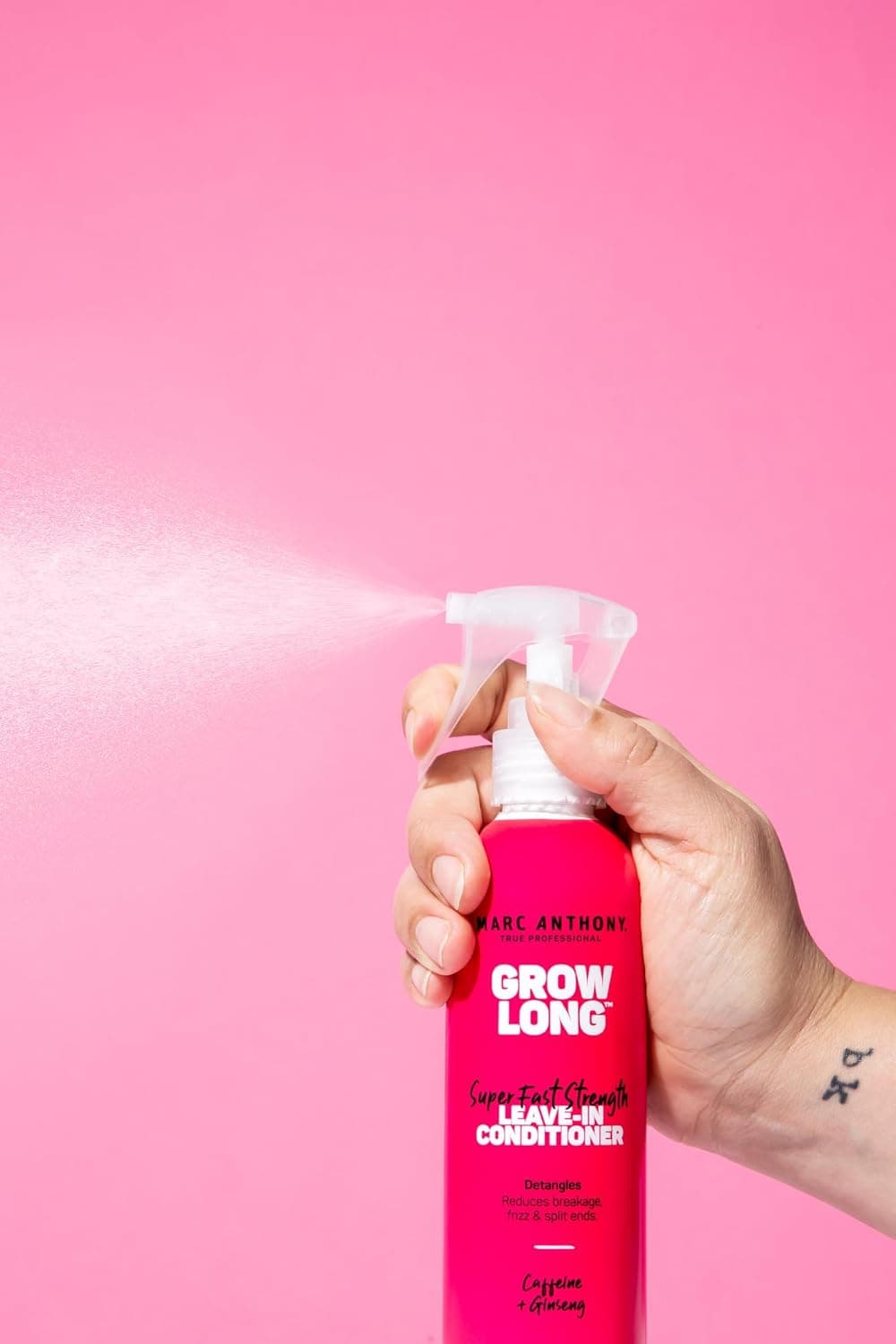 Marc Anthony Leave-In Conditioner Spray & Detangler, Grow Long Biotin - Anti-Frizz Deep Conditioner For Split Ends & Breakage - Vitamin E, Caffeine & Ginseng for Curly, Dry & Damaged Hair 8.4 Fl Oz (Pack of 1) - Image 4