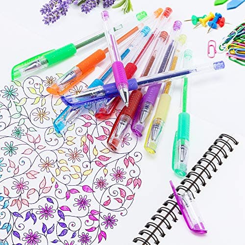 TANMIT Gel Pens, 33 Color Gel Pen Fine Point Colored Pen Set with 40% More Ink for Adult Coloring Books, Drawing, Doodling, Scrapbooks Journaling - Image 5