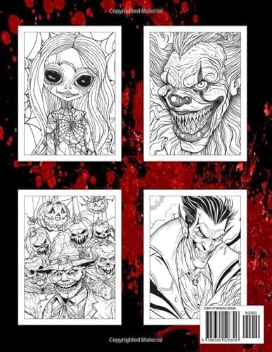 Horror Halloween Coloring Book Adults: 50 Interesting Coloring Pages With Dolls, Creepy Clown, Death... And More | Unleash For Creative | Perfect Gifts - Image 2