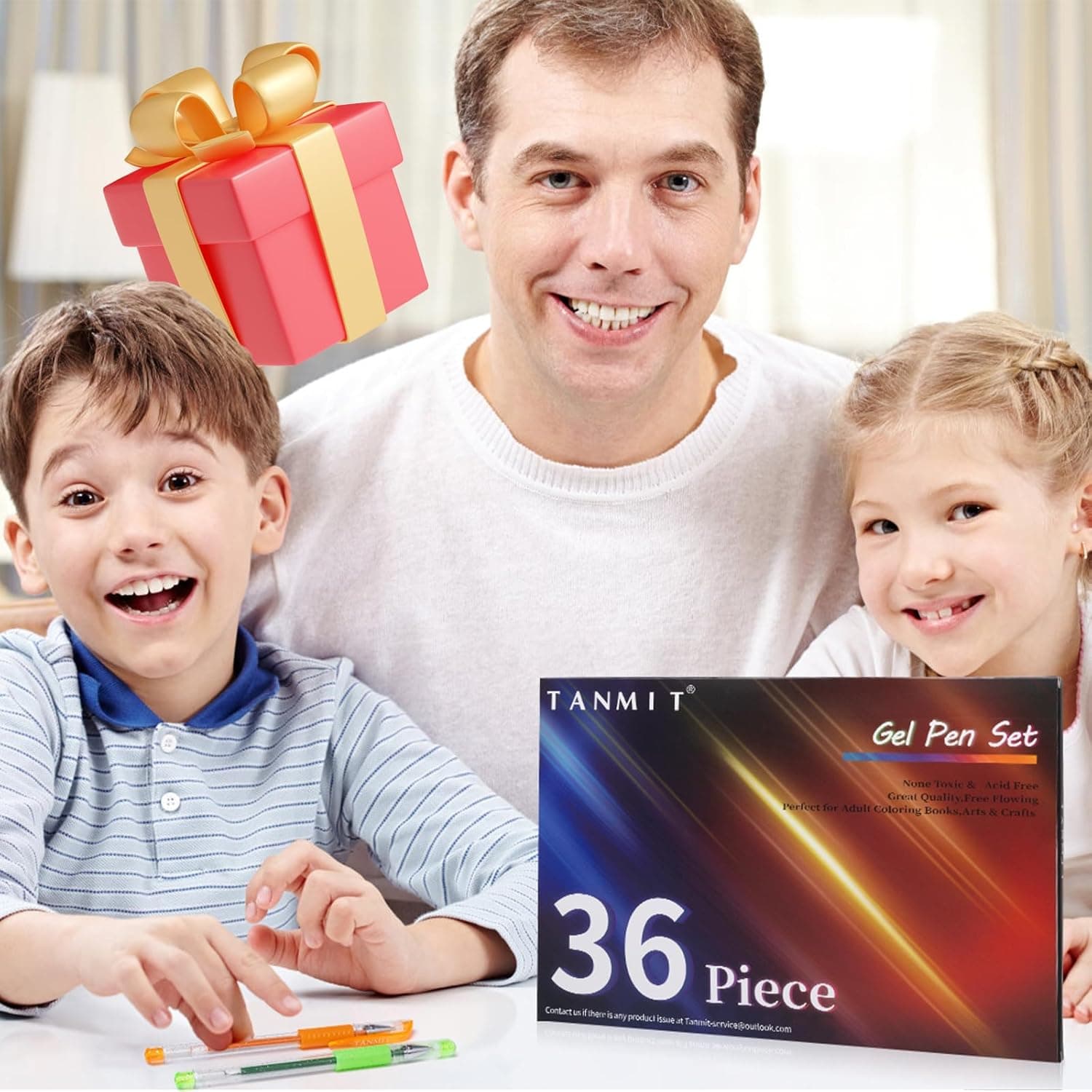 TANMIT 彩色笔，36 色彩色笔套装，适合成人涂色书，带有 40% 更多墨水的彩色胶水笔，非常适合成人涂鸦、剪贴簿和绘画 - Image 8