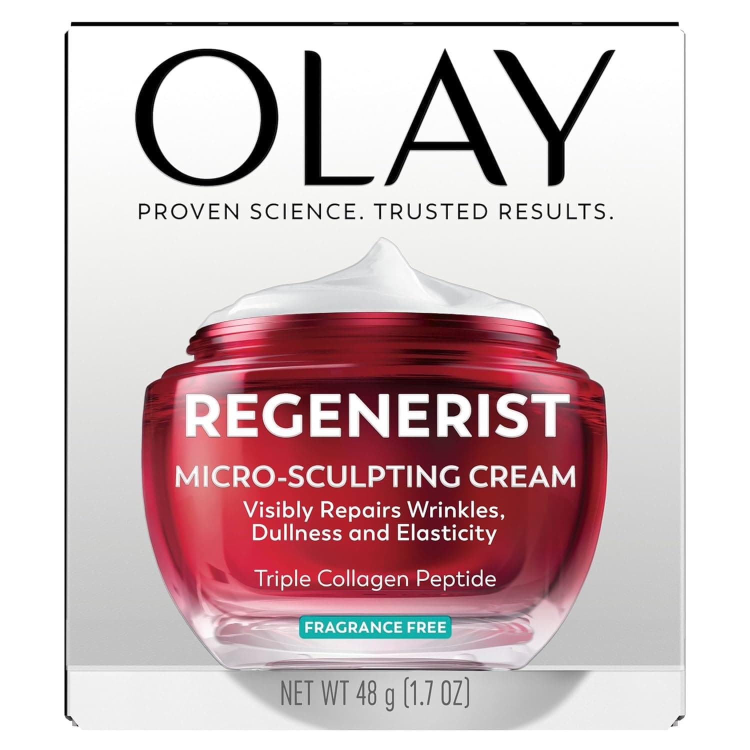 Olay Face Moisturizer, Regenerist Micro-Sculpting Cream for Women, Fragrance-Free - Anti-Aging, Anti-Wrinkle, Firming Skin Care - Triple Collagen Cream, Peptide, Hyaluronic Acid, Niacinamide, 1.7oz Fragrance-Free 1.7 Ounce (Pack of 1) - Image 12