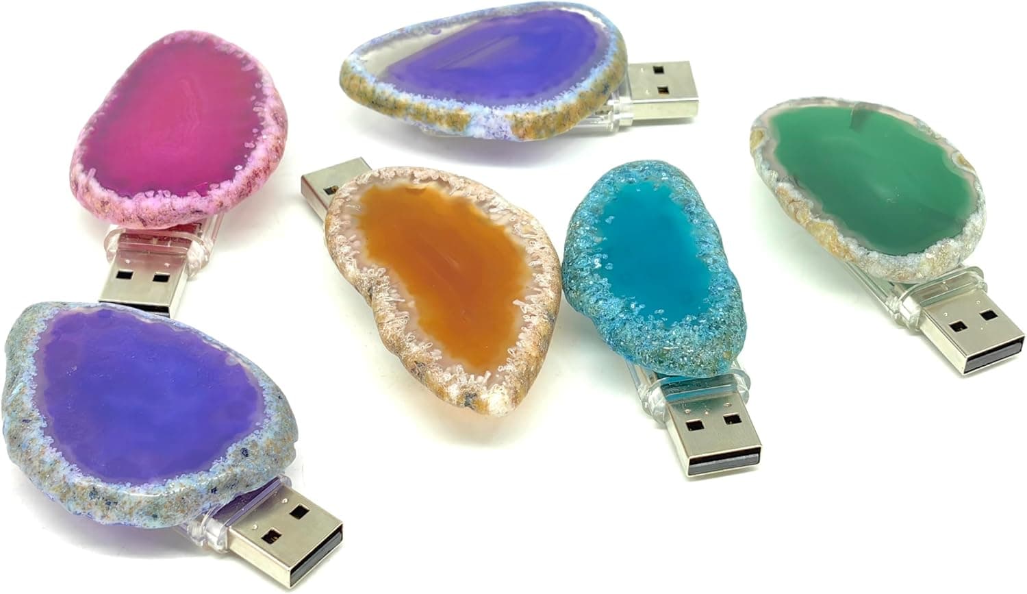 Agate Crystal USB Night Light - Unique Home Decor Hallway Lamp with Crystal Design - Perfect Nightlight for Toilet, Kitchen, and Bedroom (purple agate) - Image 2