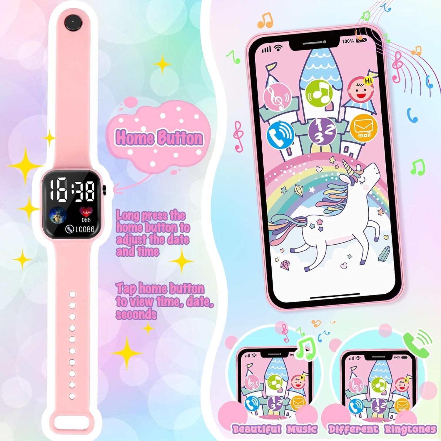 Play Purse for Little Girls, 32PCS Toddler Purse with Pretend Makeup for Kids, Princess Toys Includes Handbag, Phone, Wristwatch, Silk Scarf Kids Toy Purse Birthday Gift for Girls 3 4 5 6 + - Image 4