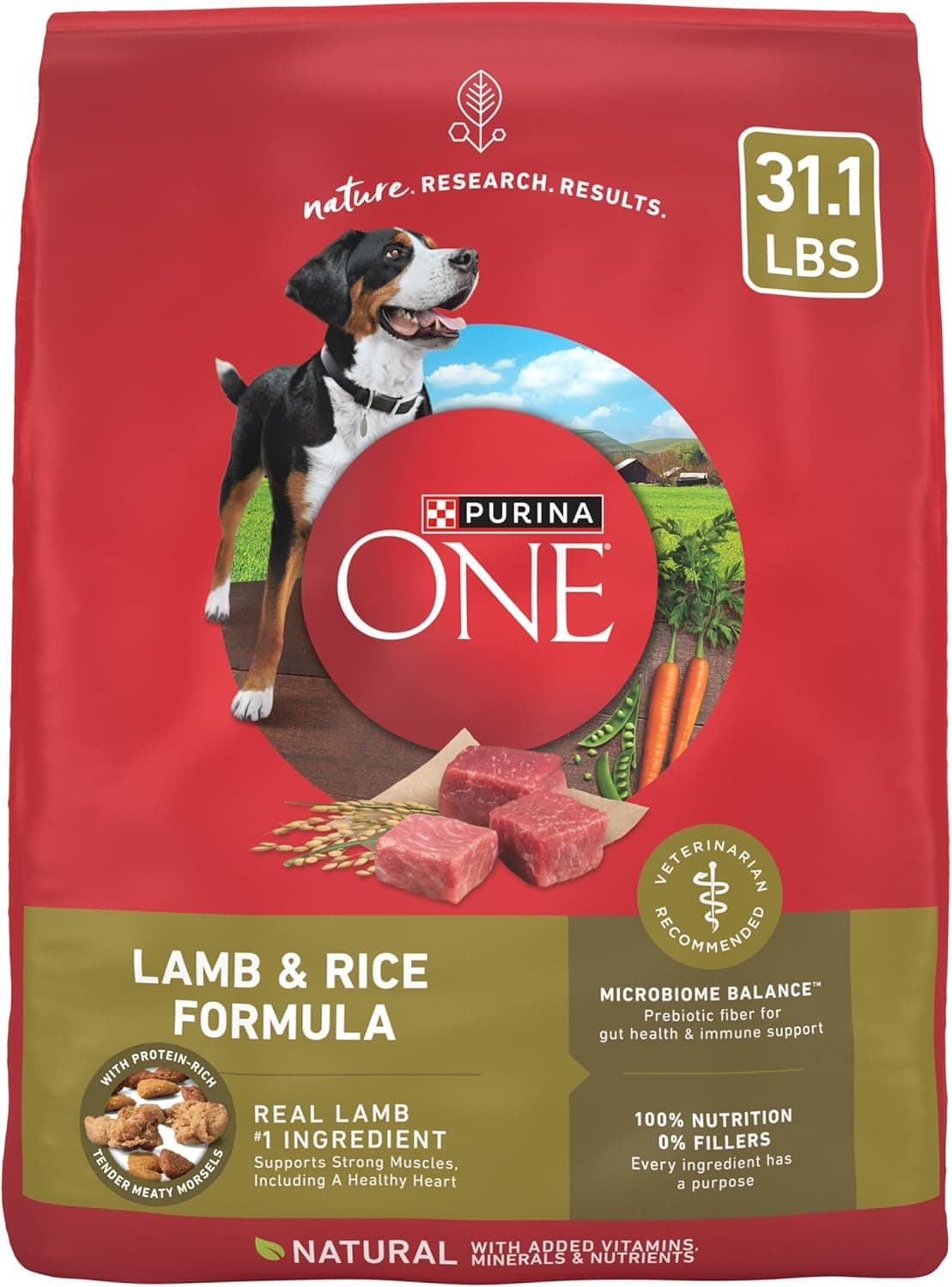 Purina ONE Dry Dog Food Lamb and Rice Formula - 31.1 lb. Bag Lamb & Rice 31.1 Pound (Pack of 1) - Image 2