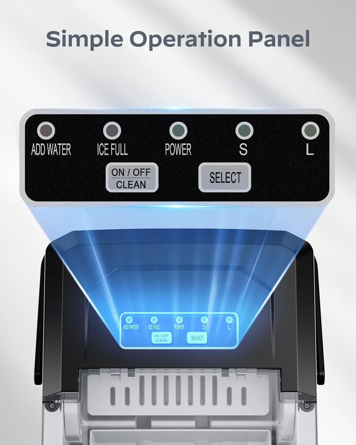 Silonn Ice Maker Countertop, Portable Ice Machine with Carry Handle, Self-Cleaning Ice Makers with Basket and Scoop, 9 Cubes in 6 Mins, 26 lbs per Day, Ideal for Home, Kitchen, Camping, RV Black 26lbs - Image 5