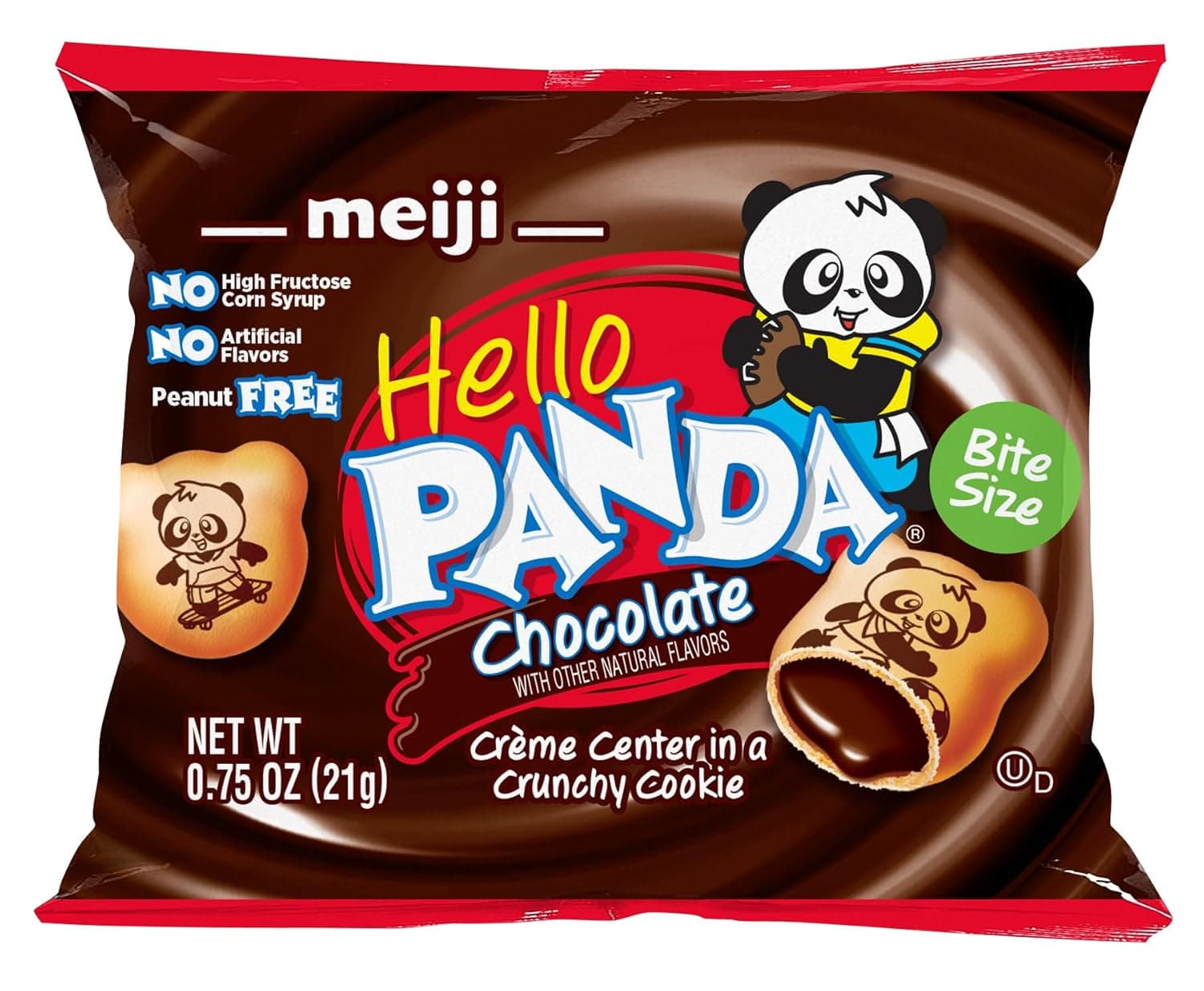 Meiji Hello Panda Cookies, Chocolate Crème Filled - 32 Count, 0.75oz Packages - Bite Sized Cookies with Fun Panda Sports - Image 4