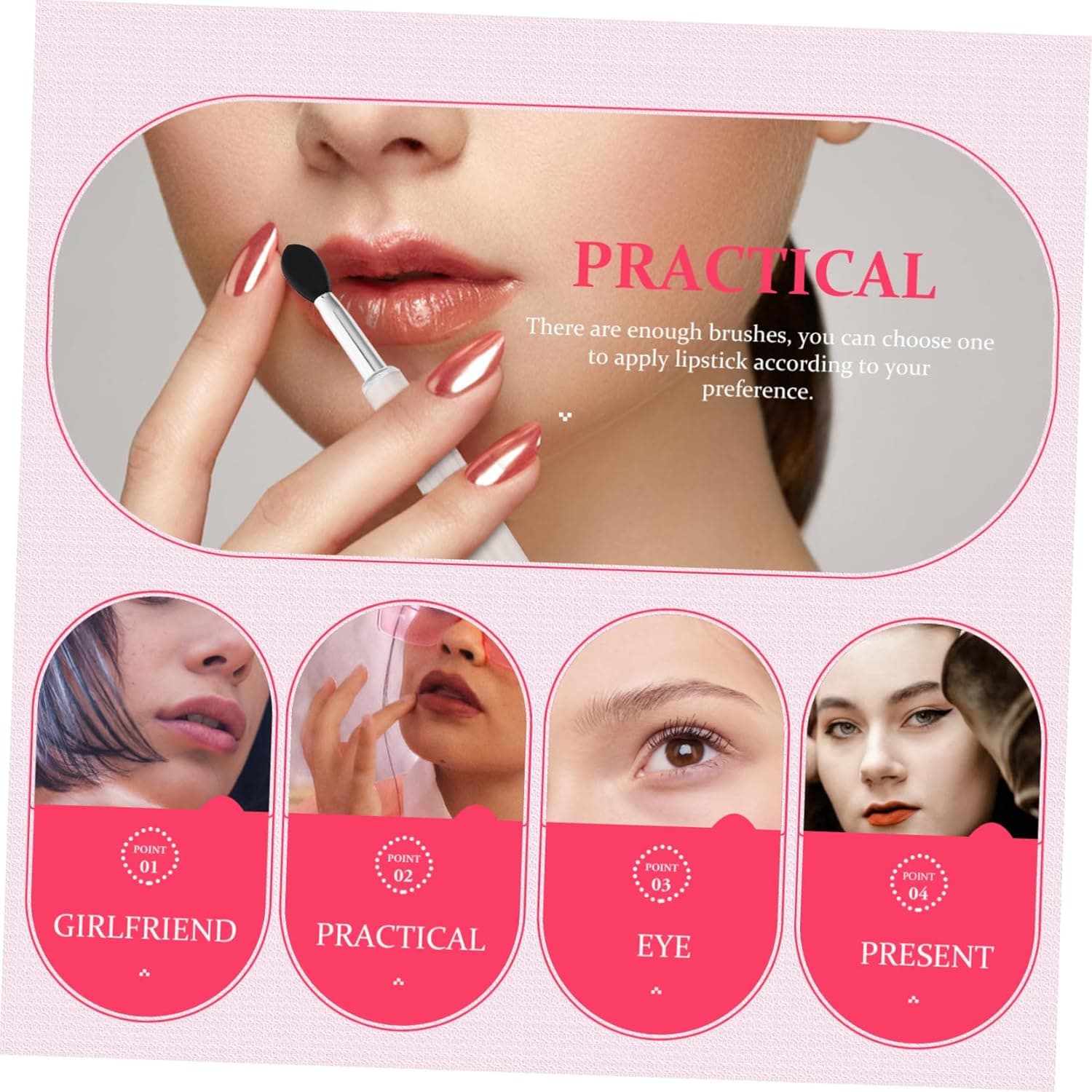 12pcs Silicone Facial Brush Bulk Makeup Brushes for Eyeshadow Non-stick Applicator Sponge 6.5x0.8cmx2pcs Blackx2pcs - Image 6