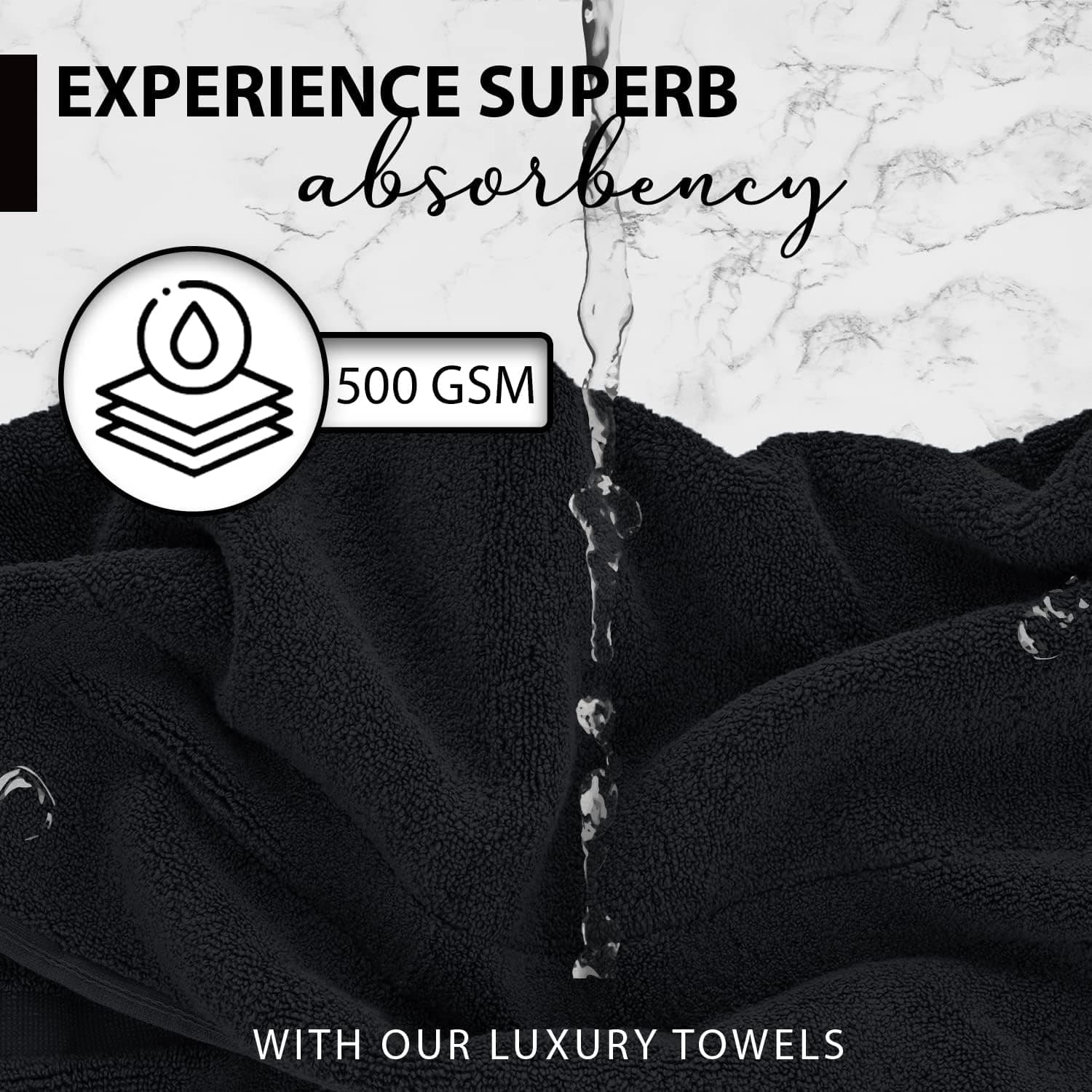 100% Cotton Bath Towels, 24x48 Pack of 6 Towels, Quick Dry, Highly Absorbent, Soft Feel Towel, Gym, Spa, Bathroom, Shower, Pool, Luxury Soft Towels (Grey, 24x48-6 Pack) 24x48 - 6 Pack Grey - Image 4