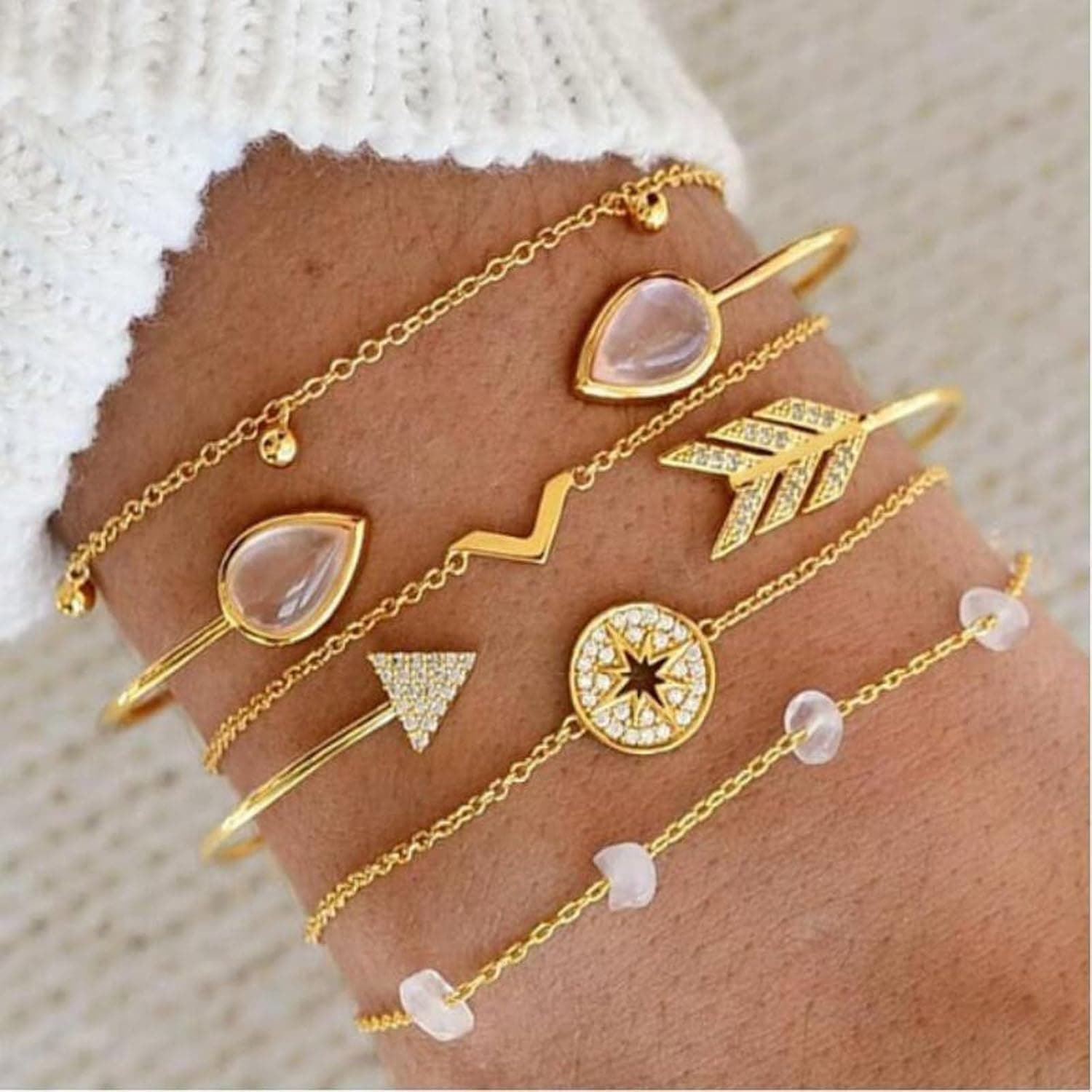NEWITIN 69 Pieces Gold Jewelry Set for Women Fashion Costume Jewelry Gold Plated Necklace Bracelet Earrings Set for Women - Image 7