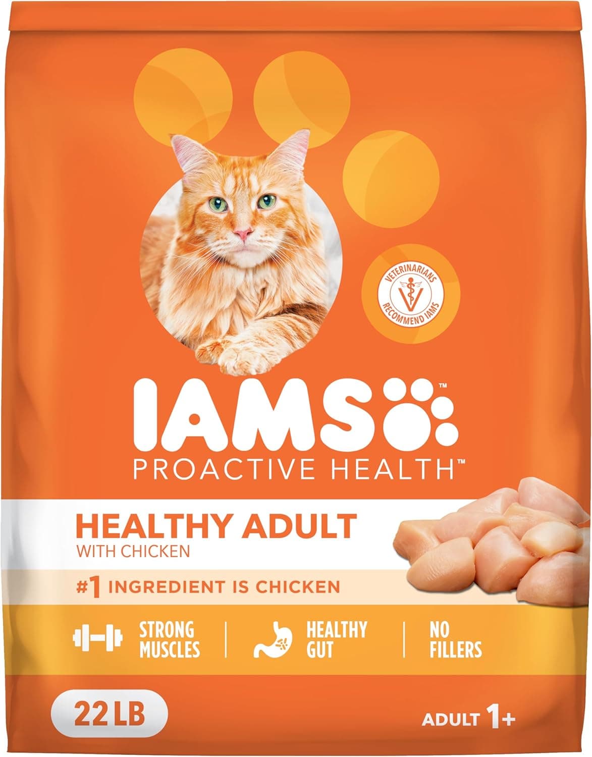 IAMS Proactive Health Adult Healthy Dry Cat Food with Chicken, 22 lb. Bag Adult Chicken 22 Pound (Pack of 1) - Image 2