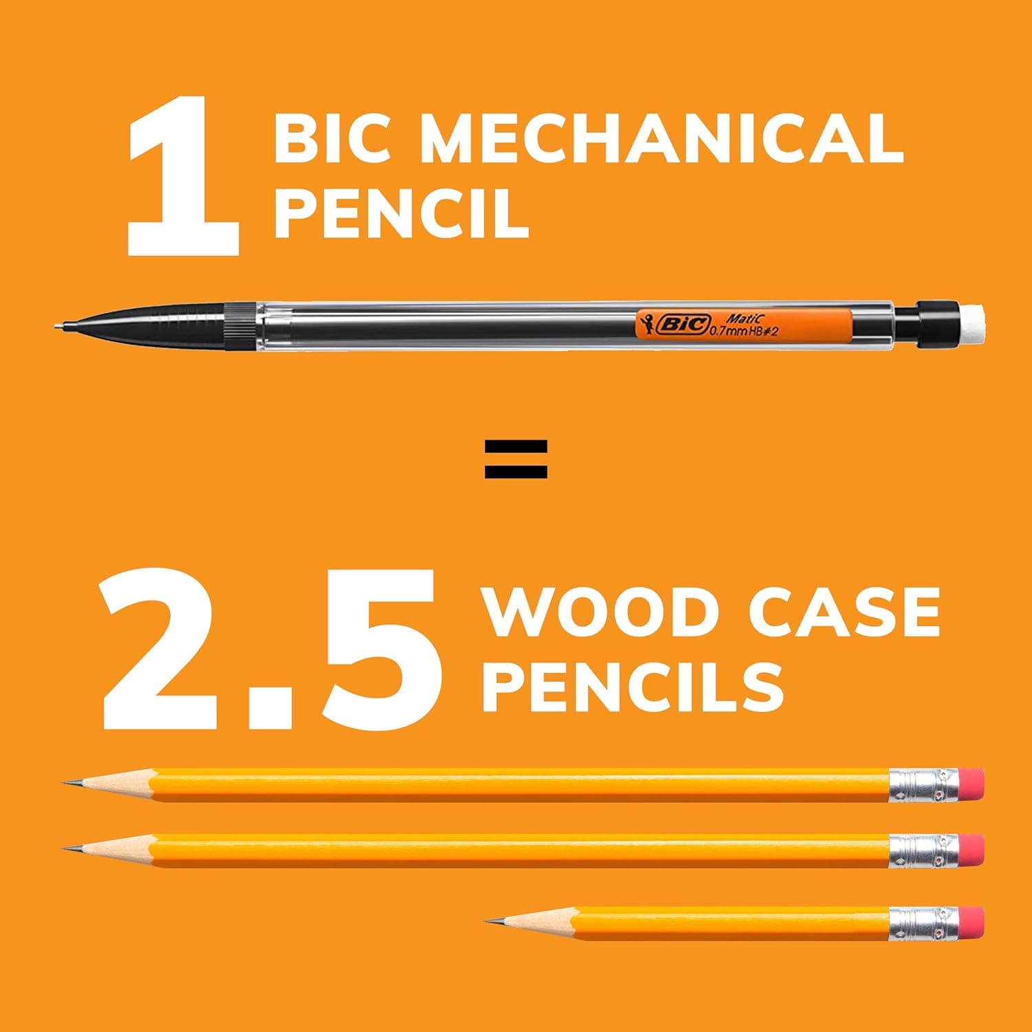 BIC Xtra-Smooth Mechanical Pencils with Erasers, Medium Point (0.7mm), 10-Count Pack, Bulk Mechanical Pencils for School or Office Supplies Original Edition 1 count (Pack of 10) - Image 4