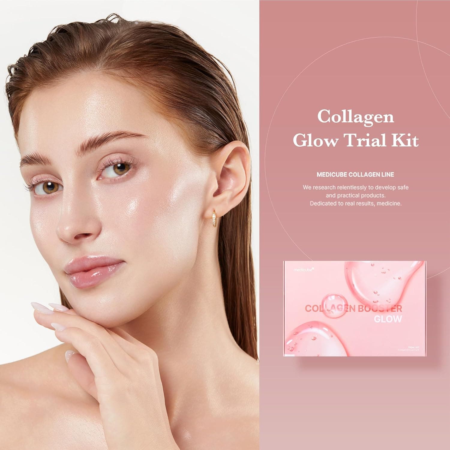 medicube Glass Skin Collagen Trial Kit | Korean Skincare Set and Kit | Gifts for women | 4-Step Skincare Set for glowy skin | Travel Size - Image 4