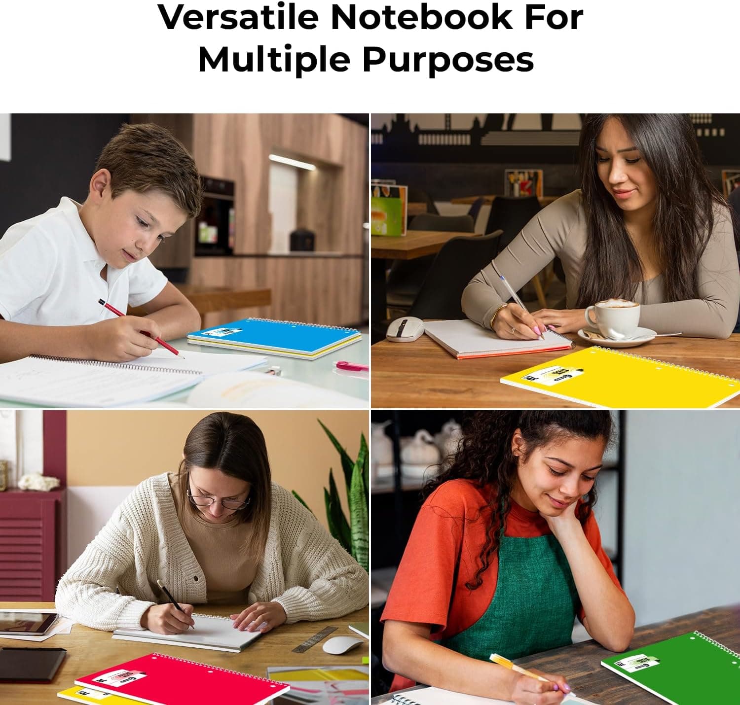 Rosmonde Spiral Notebooks, 12 Pack, 1 Subject Notebook, Wide Ruled, 70 Sheets, 8 x 10-1/2", 3 Hole Punched, School Supplies, Bulk Single Subject Spiral Notebook Bulk, Assorted Colors Pack of Notebooks 12 Pack 1 Subject - Image 9