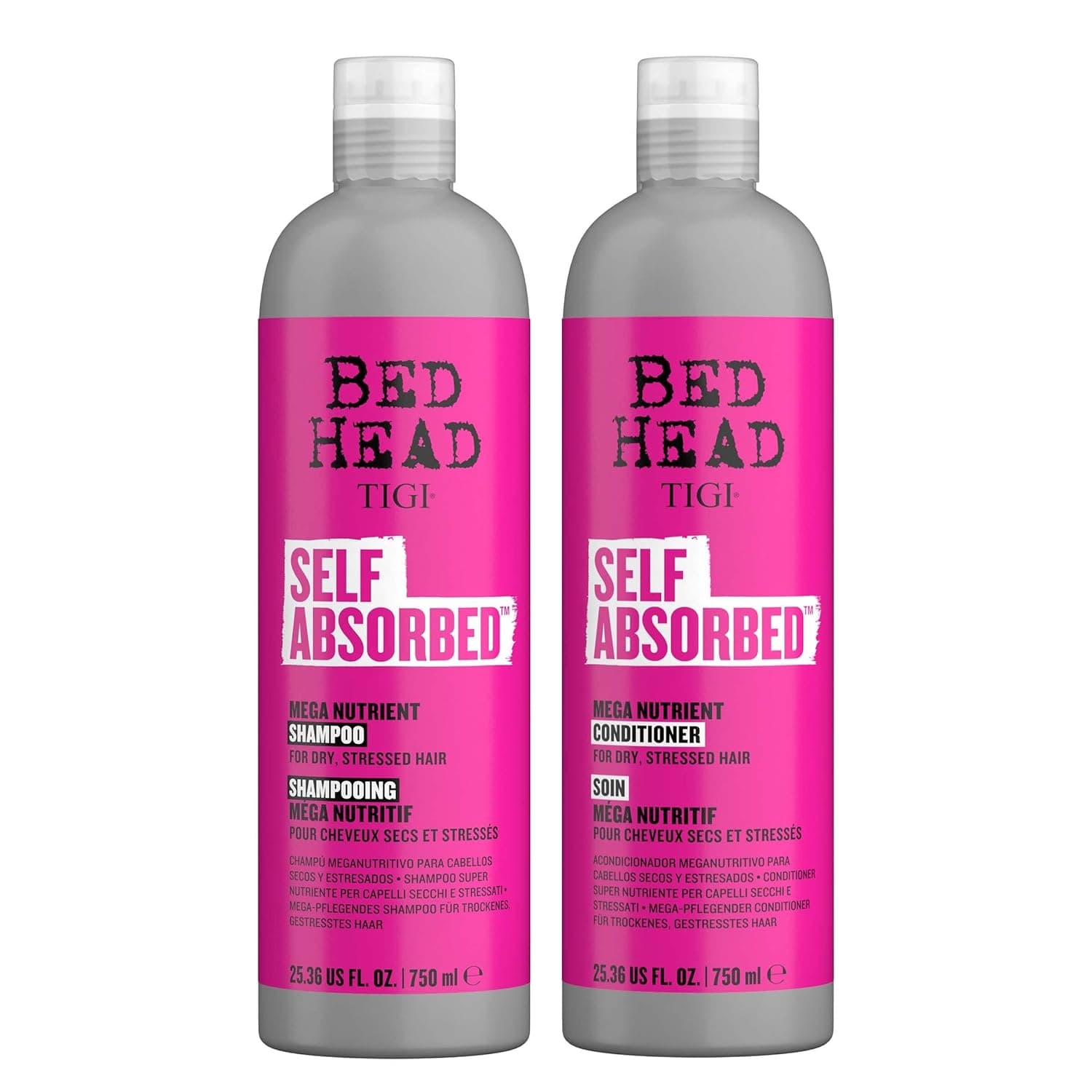 Bed Head by TIGI Frizz Control Shampoo and Conditioner Set for Dry Hair, Self Absorbed Nourishing Hair Care to Visibly Repair and Strengthen Hair From Within, 25.36 Fl oz, 2 Pack - Image 2