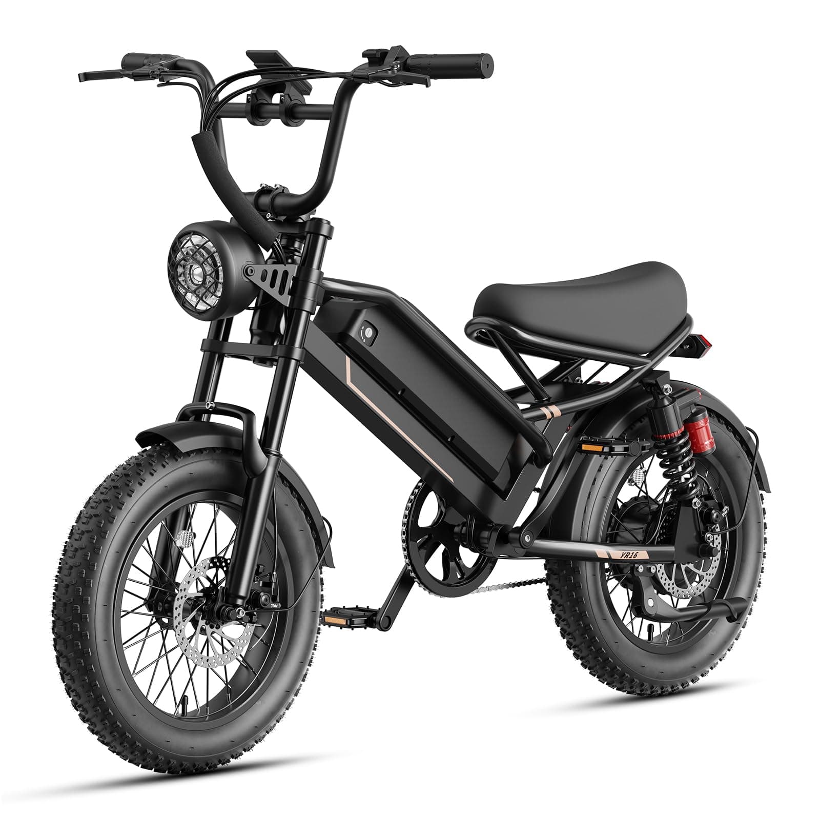 Jasion 3000W/2000W Electric Bike for Adults Teens, Electric Dirt Ebike 80/55 Miles Range,Moped Style E Bike 32/28MPH,20"/16"*4 Fat Tire Off Road Bike with Cruise Control,Dual Suspension E Motorcycle YR16-Standard