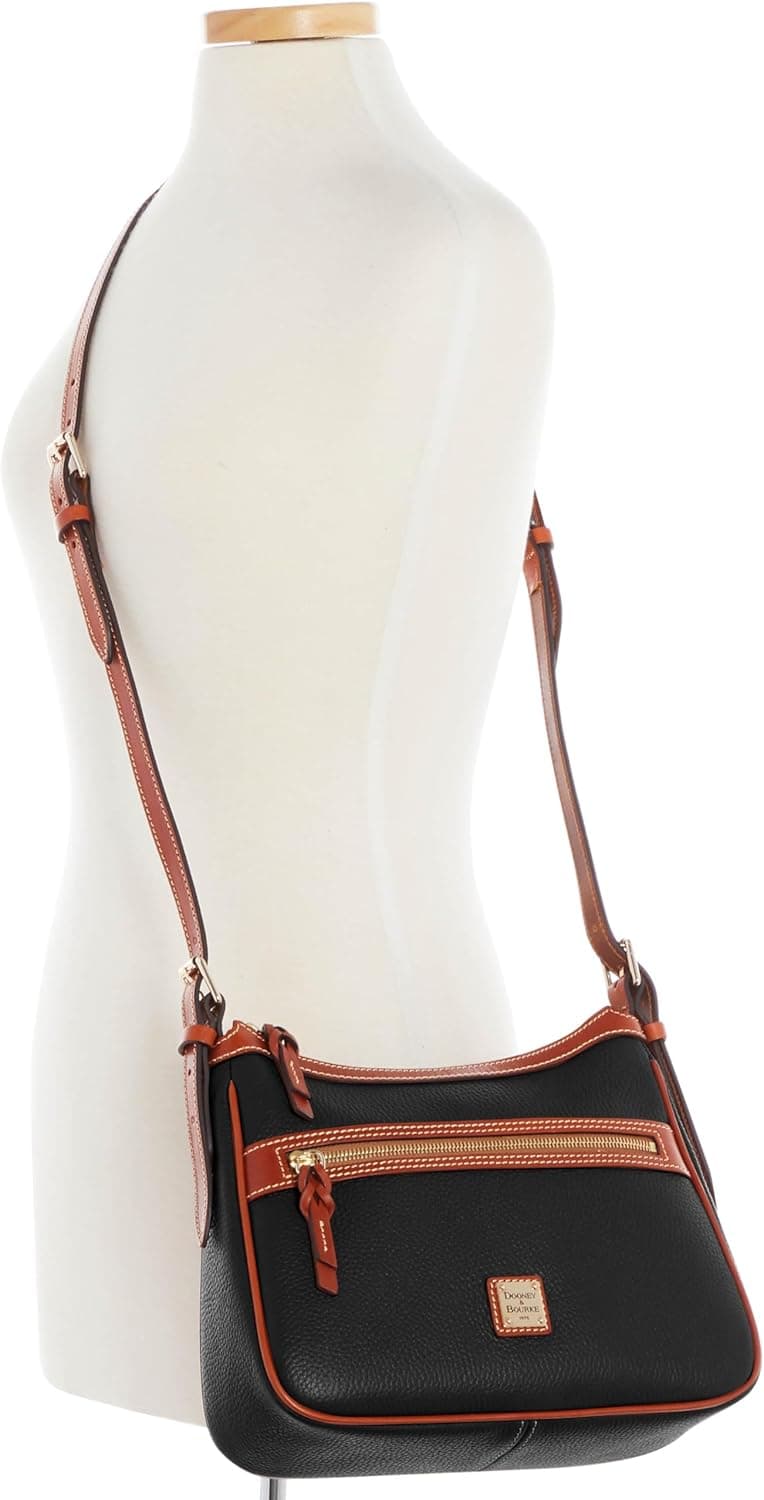 Dooney & Bourke Crossbody Bags for Women, Presley Pebble Grain Leather Crossbody Handbag with Adjustable Shoulder Strap - Black - Image 5