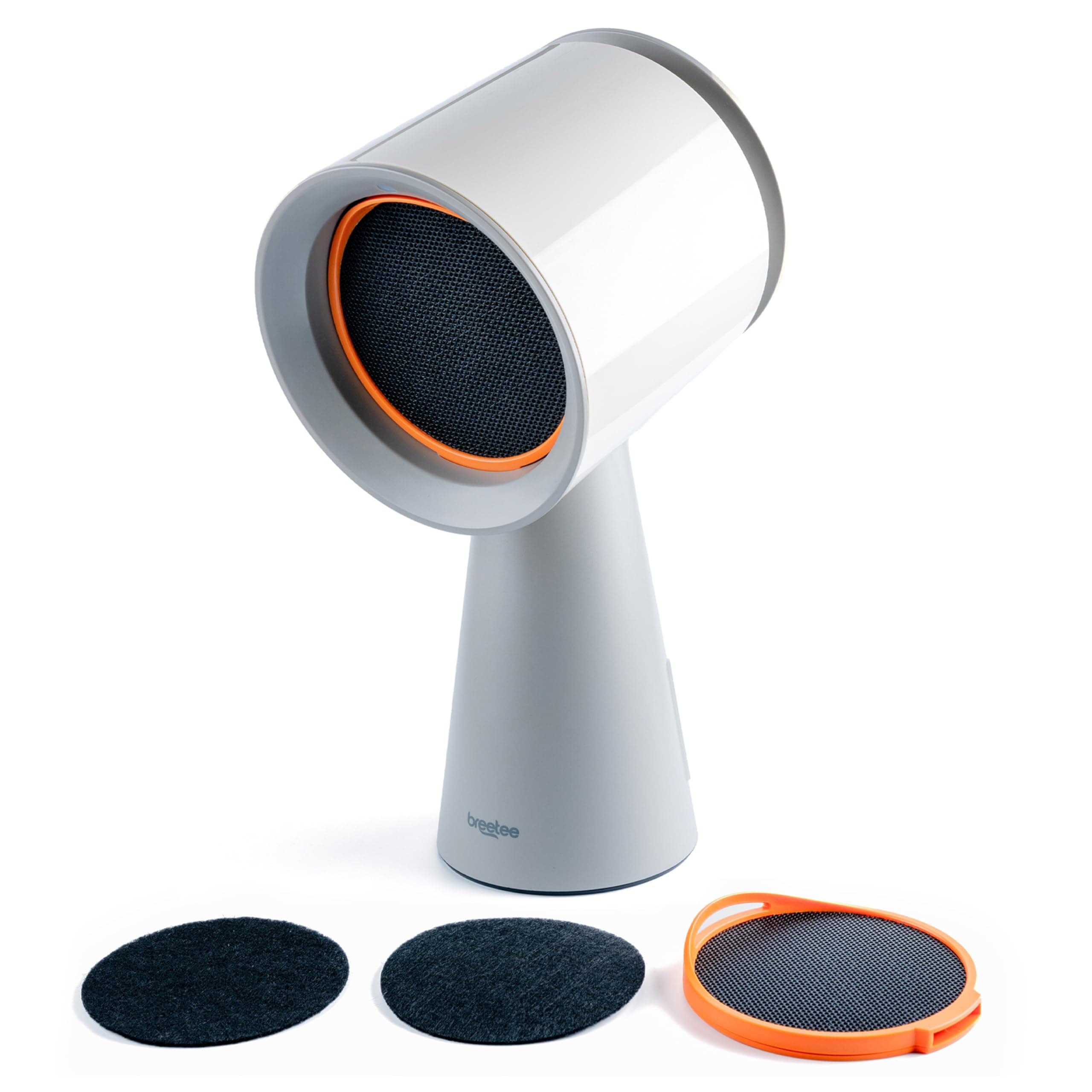 BREETEE Portable Range Hood Kitchen–5-Layer Filter Compact Desktop Exhaust Fan, Powerful 3-Speed Smoke Removal, Low Noise Countertop Range Hood, Oil Cup, for Apartments, Dorm, RV, Indoor BBQ–Off-white