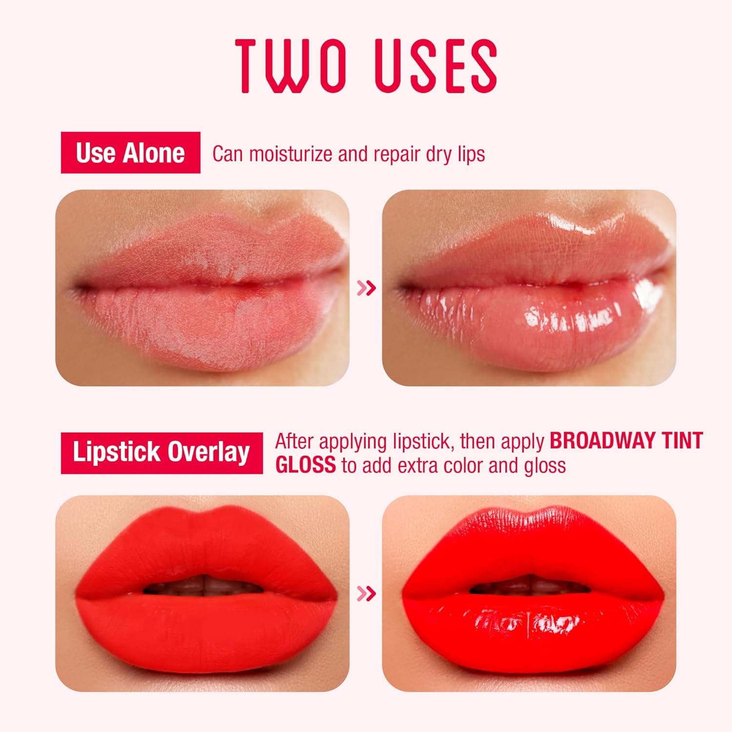 Ruby Kisses Broadway Vita-Lip Tinted Lip Gloss Set (3 Pack Cocoa, Butter, Chocolate) Ultra-Hydrating Coconut + Jojoba Oil & Soothing Formula with Vitamins, High-Shine Non-Sticky Finish Lip Balm - Image 5