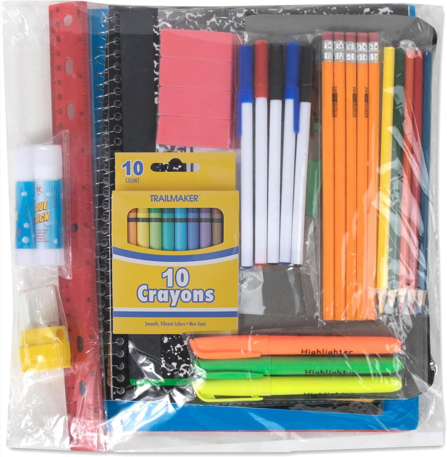 Kit de Suministros Escolares de 45 Piezas Grados K-12 - Esenciales Escolares Incluye Carpetas, Cuadernos, Lápices, Bolígrafos y Mucho Más! - Image 3