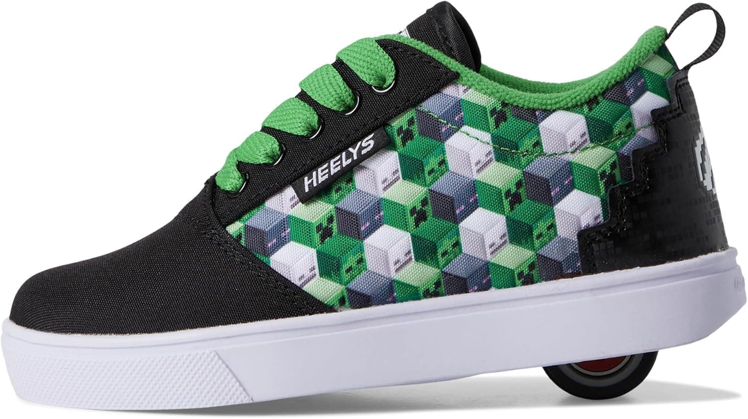 HEELYS Unisex-Child Minecraft Pro 20 (Little Big Kid/Adult) Wheeled Heel Shoe 8 Big Kid Black/Green/White - Image 5