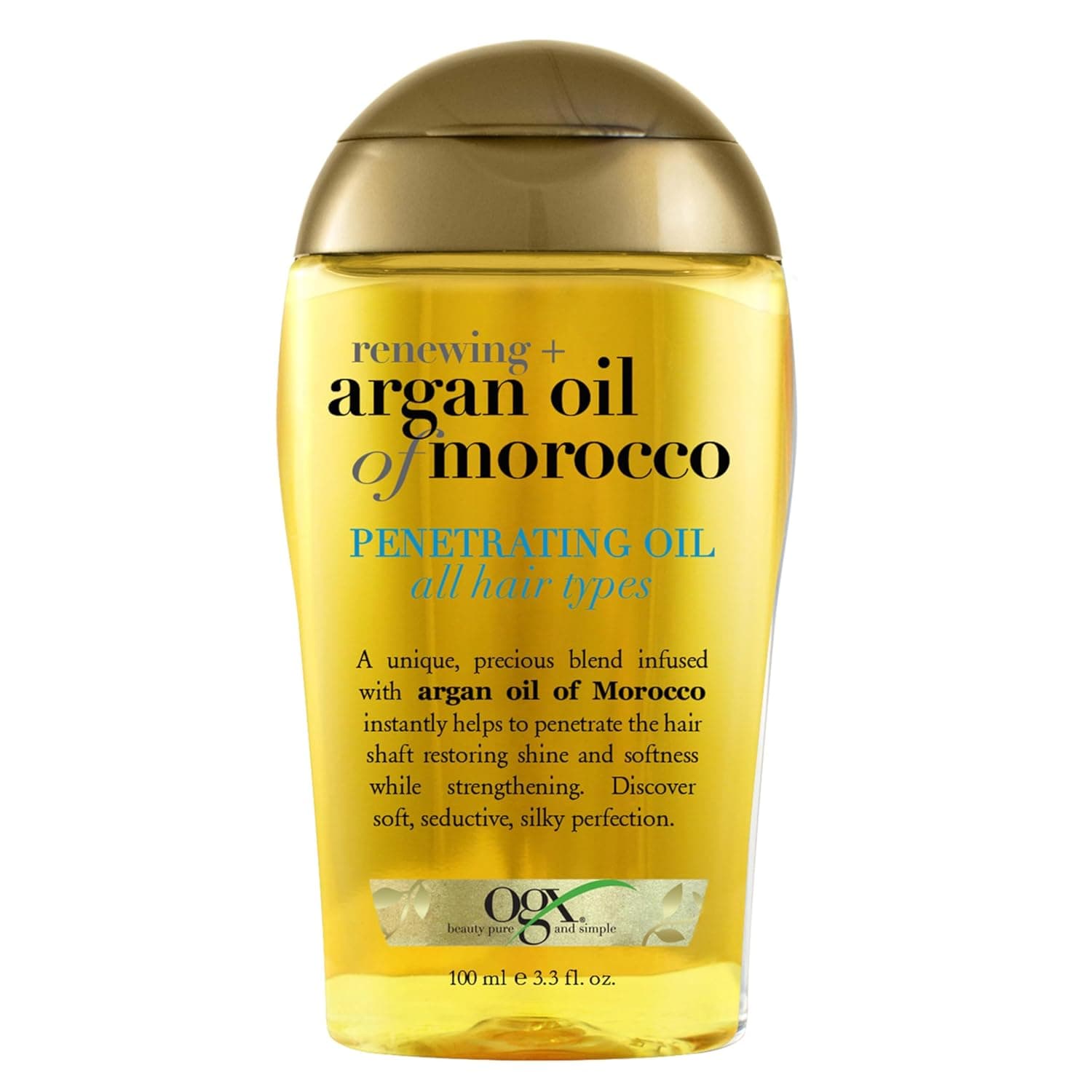 OGX Renewing + Argan Oil of Morocco, Cold-Pressed Argan Oil for Hair Penetrating Treatment & Shine, Moisturizing & Strengthening Silky Oil for All Hair Types, Paraben & Sulfate Free, 3.3 fl oz Citrus-Fresh, Floral-Green, & Woody 3.3 Fl Oz (Pack of 1) - Image 2