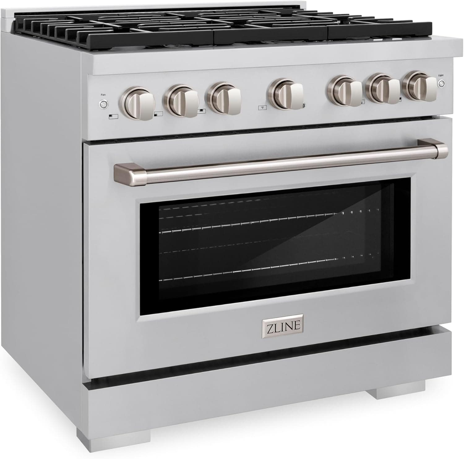 ZLINE 36 in. 5.2 cu. ft. Gas Range with Convection Gas Oven in Stainless Steel with 6 Brass Burners (SGR-BR-36) - Image 3