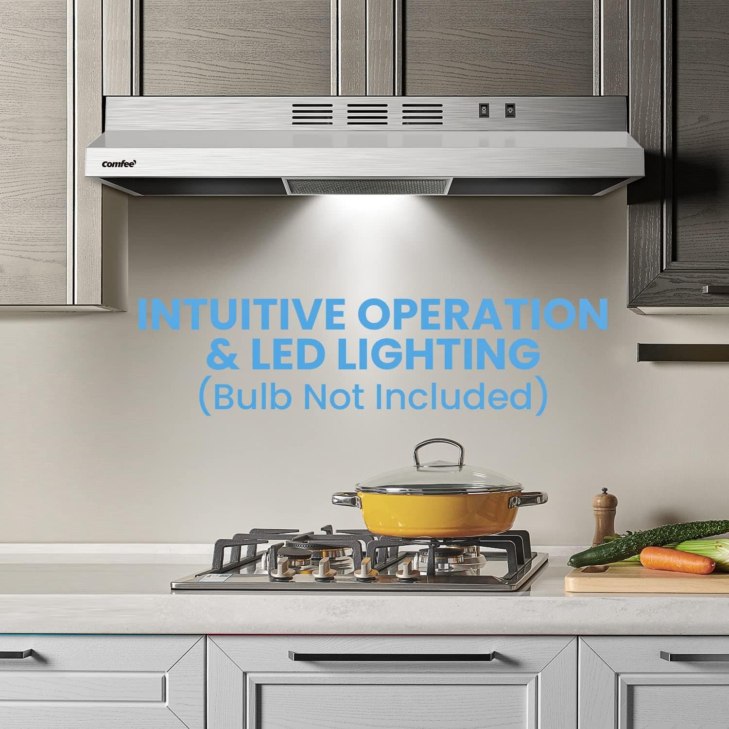 Comfee CVU30W2AST Máy Hút Mùi 30 Inch Ducted Ductless Bằng Thép Không Gỉ Bền Bỉ Cho Bếp Dưới Tủ Với 2 Tốc Độ - Image 7