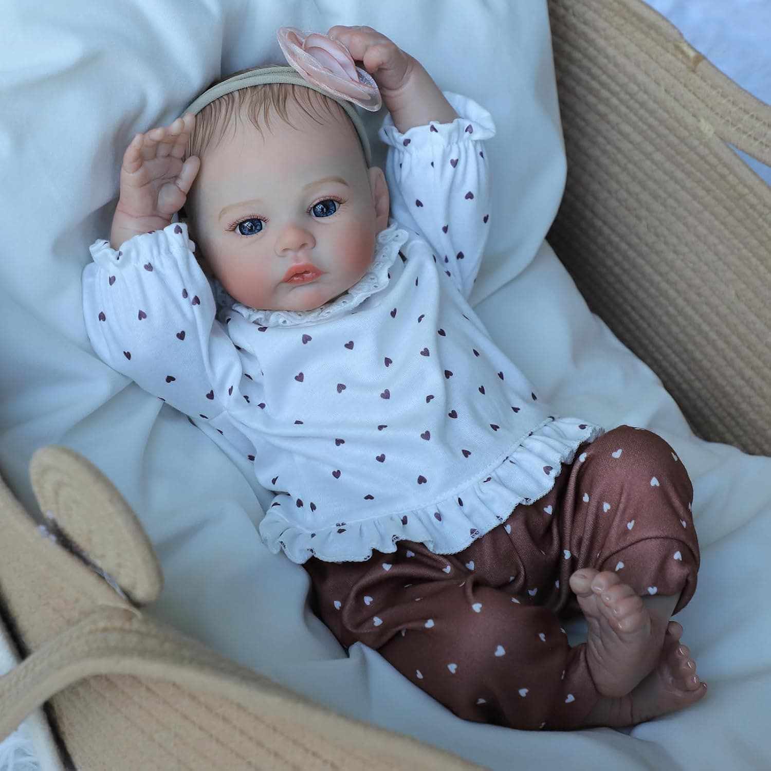 Reborn Baby Dolls - 18 Inch Realistic Baby Doll Girl, Real Life Baby Dolls with Cute Soft Vinyl Body, Real Baby Doll Newborn Lifelike Baby Gift with Accessories for 3+ Years Old Kids Isadora - Image 8