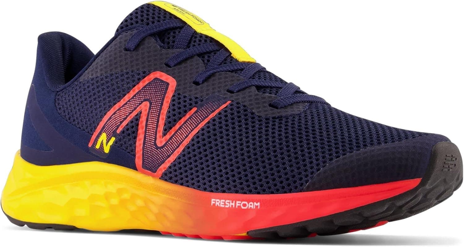 New Balance Kids Arishi Fresh Foam v4 Sneaker Team Navy/Electric Red/Egg Yolk 5.5 Big Kid - Image 4