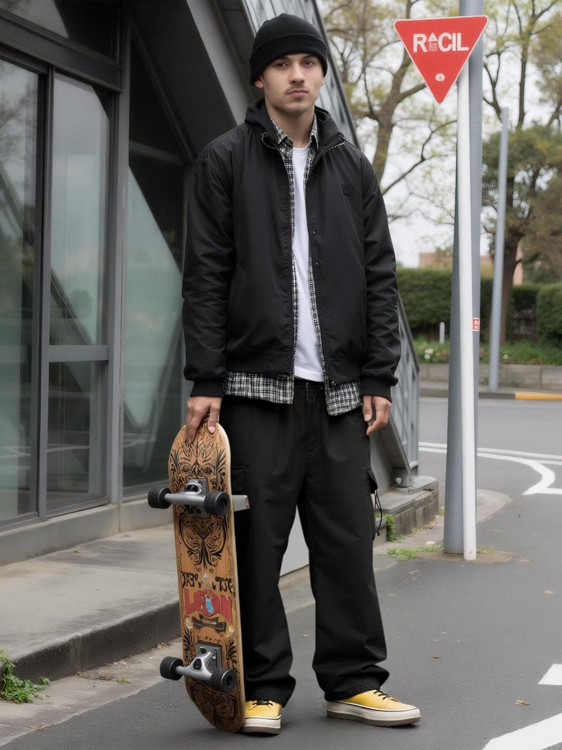 Pantalones Cargo Baggy para Hombre JMIERR, Pantalones Paracaídas Casual a la Moda, Ajuste Suelto, Joggers Harem con Bolsillos para Streetwear, X-Large A1 Negro - Image 9