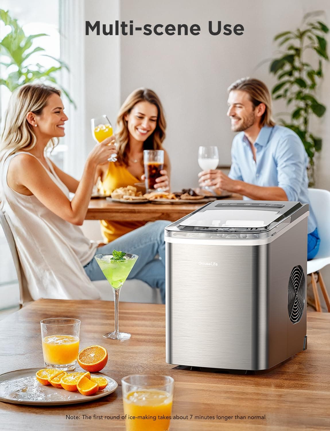 GoveeLife Smart Countertop Ice Makers, Portable Ice Maker Machine with Self-Cleaning, 6 Mins 9 Bullet Ice, 26lbs/24Hrs, Voice Remote for Home Kitchen Party Camping, with Ice Scoop Stainless Silver - Image 8