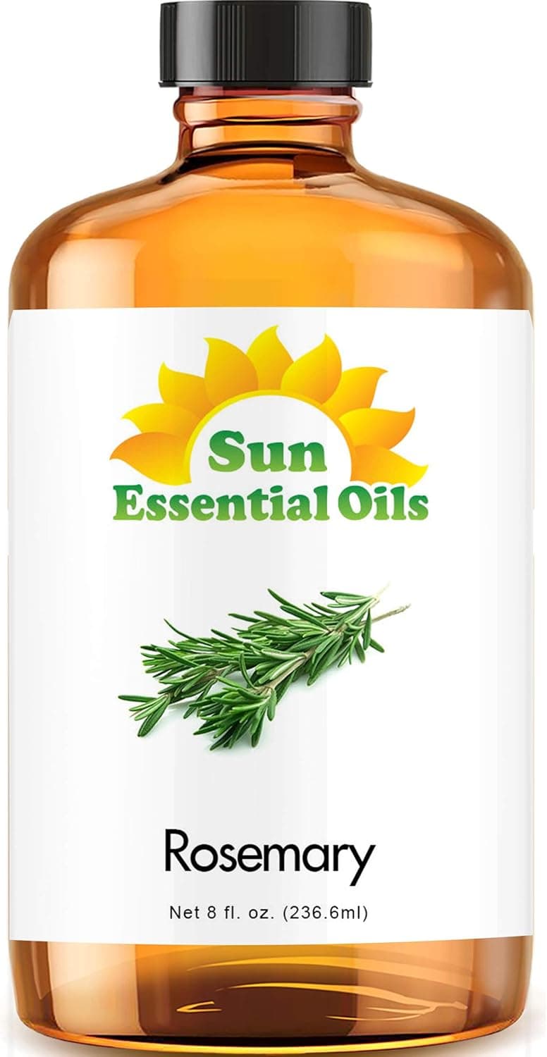Sun Essential Oils - 8 oz Rosemary Essential Oil for Hair Growth, Skin, Scalp - Drops for Diffuser, Humidifier & Aromatherapy Massage - DIY Candle, Lotion & Shampoo Making - Help Sleep Rosemary 4 Fl Oz (Pack of 1) - Image 2