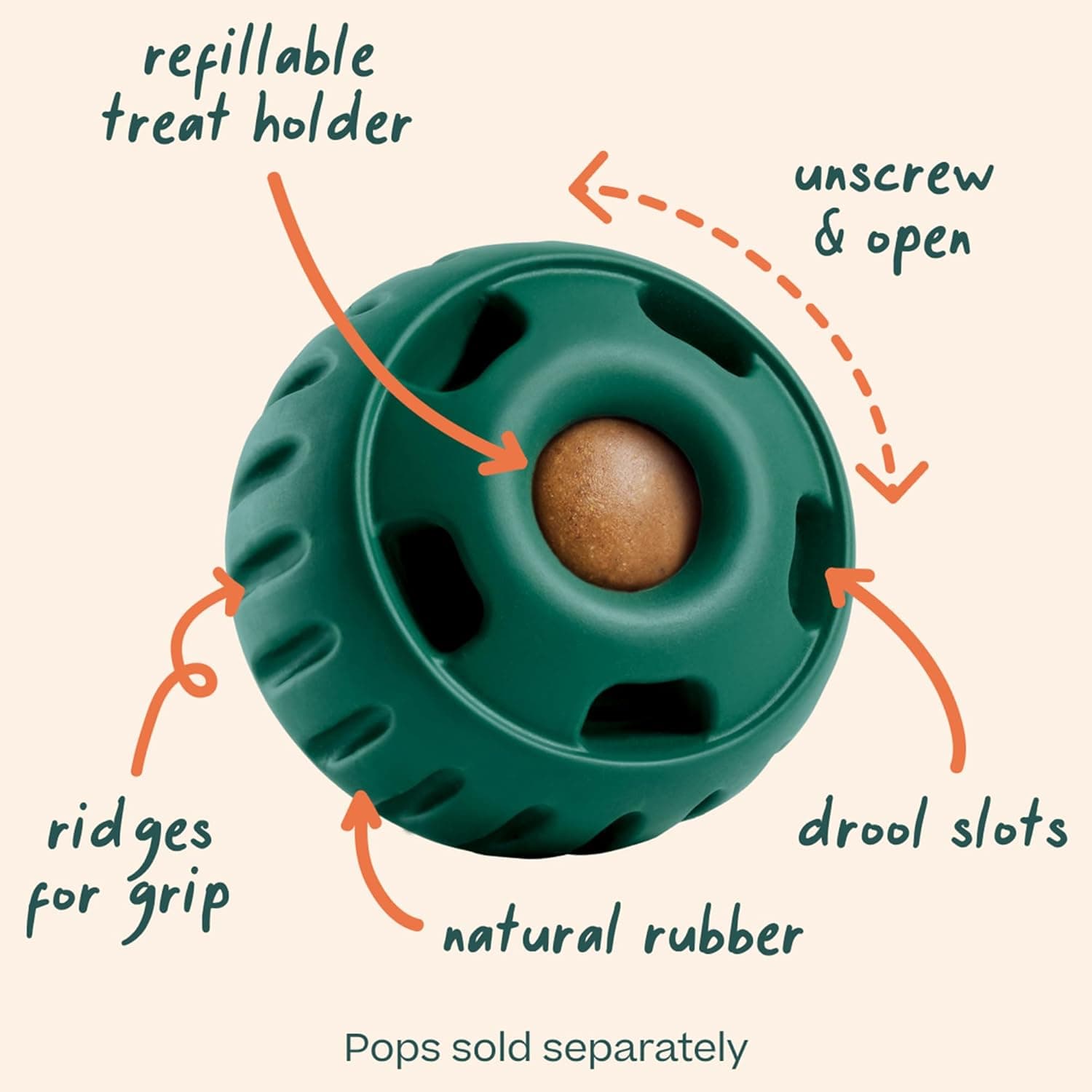 WOOF Pupsicle - Long-Lasting Interactive Dog Ball Toy to Keep Your Pup Busy and Distracted - Safe for Dogs - Low-Mess Design - Dog Toys for Medium and Large Dogs 25-75 lbs Large Green - Image 2