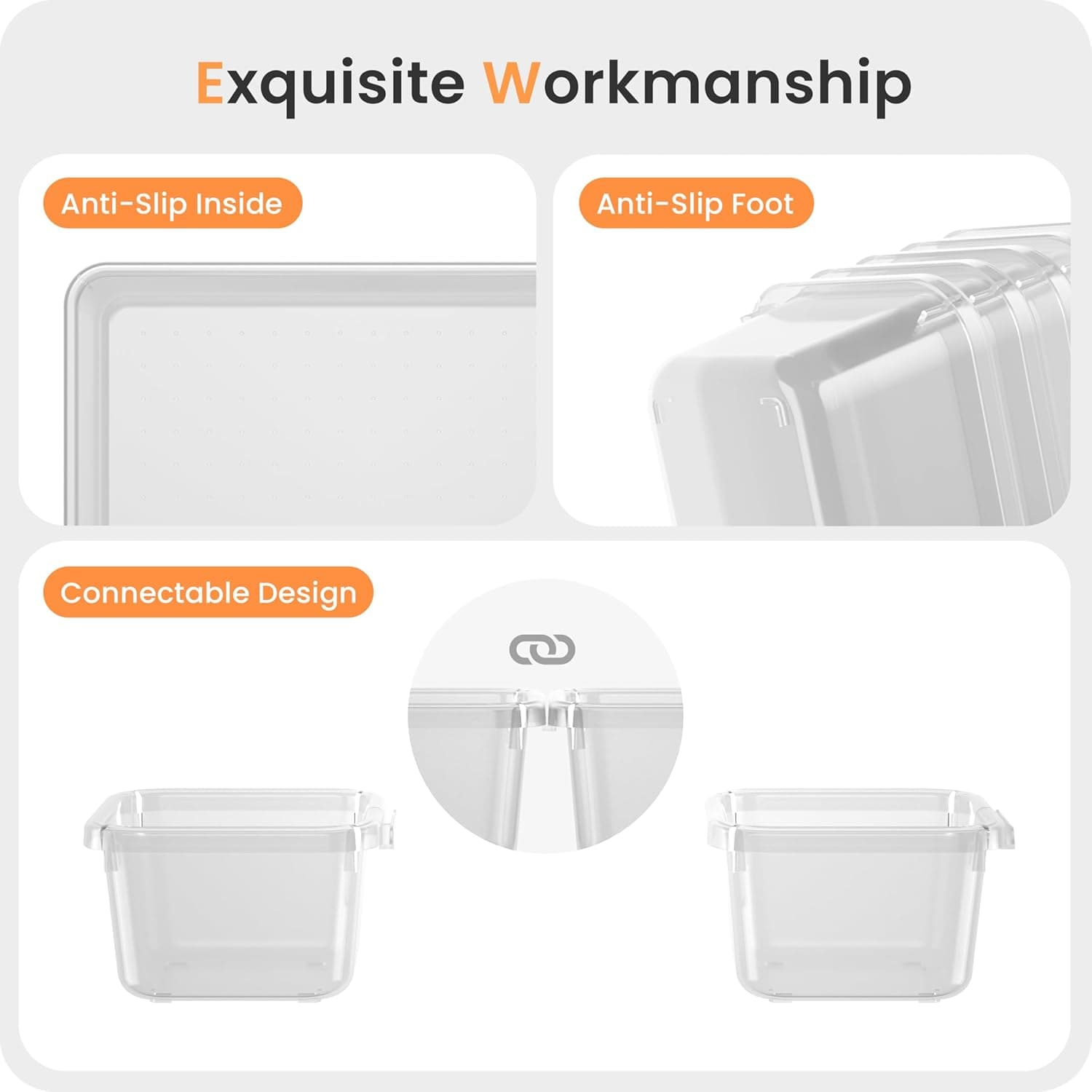 A-LuGei 【Military Grade】 Drawer Organizer, 【𝟱𝗦𝗶𝘇𝗲】 Makeup organizer, 【Holds 177 Items】 Bathroom Organizers and Storage, Organization and Storage, Desk Drawer Organizer for Bathroom Vanity 5size 28Clear - Image 6