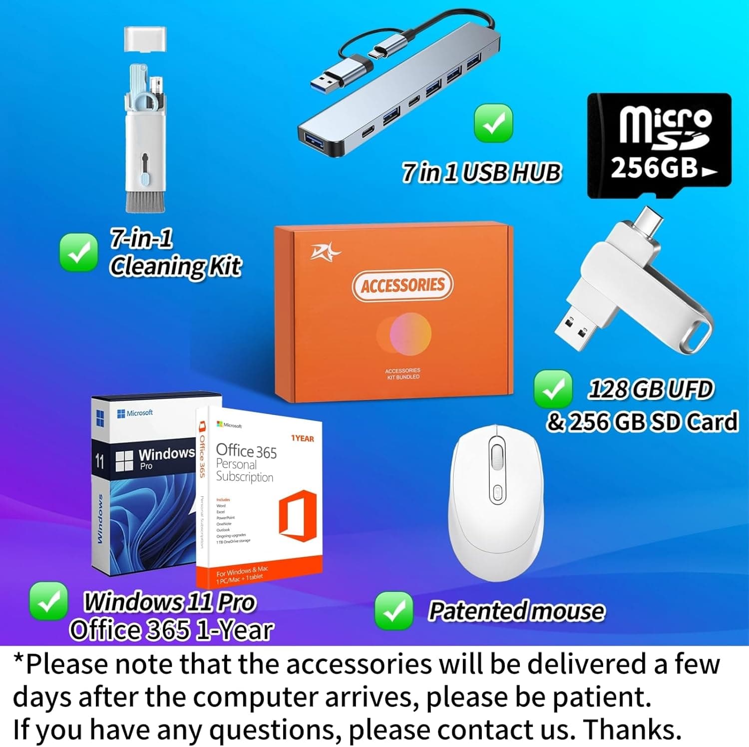 HP 2025 14" Laptop Computer, Intel N150, 16 GB RAM, 512 GB Storage(128GB eMMC + 128GB UFD + 256GB MSD), Copilot AI, Wi-Fi 6, BT 5.4, HD Cam, 1 Year Office 365, Windows 11 Pro, Accessories, Silver Natural Silver - Image 3