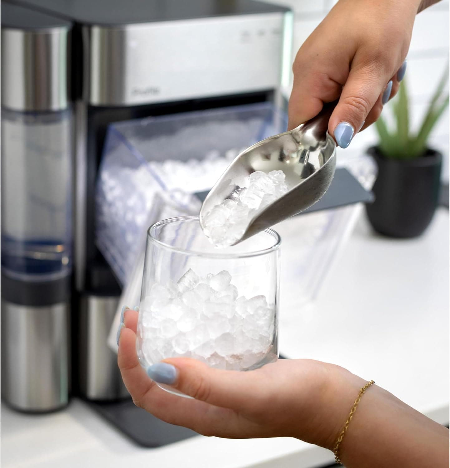 GE Profile Opal 2.0 Ultra Nugget Ice Maker with Side Tank and Scale Inhibiting Filter, Scoop Included, 38 lbs in 24 Hours, Pellet Ice Machine with WiFi & Smart Connected, Stainless Steel - Image 12
