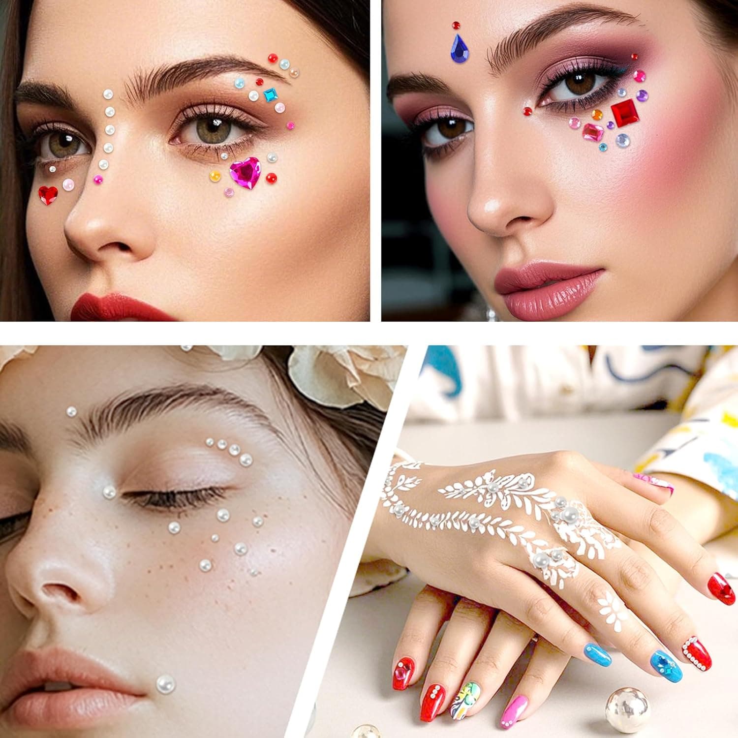 2774pcs Gem Stickers Jewels for Crafts, Self Adhesive Rhinestone Jewel Stick on Gems, Acrylic Bling Heart Stickers, Craft Supplies for Kids - Image 6