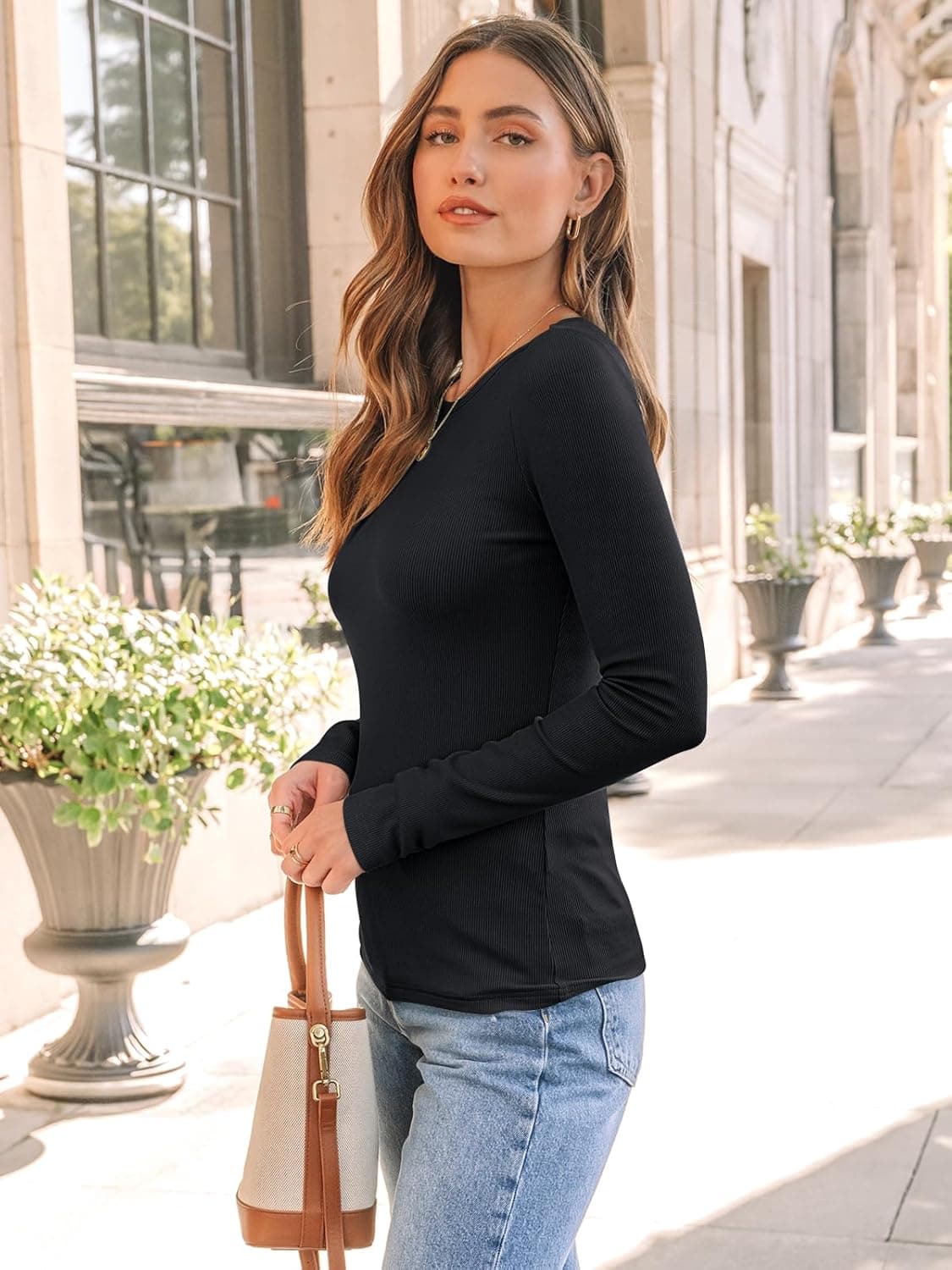 AUTOMET Long Sleeve Shirts Basic Tops Small Black - Image 4