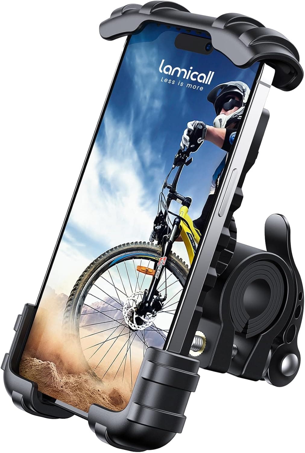 Lamicall Bike Phone Holder, Motorcycle Mount - Motorcycle Phone Holder, Handlebar Cell Phone Clamp, Scooter Phone Clip for iPhone Air 17 Pro Max, 16 15 Pro Max Plus, S20, More 4.7 to 6.8" Smartphones Black - Image 2