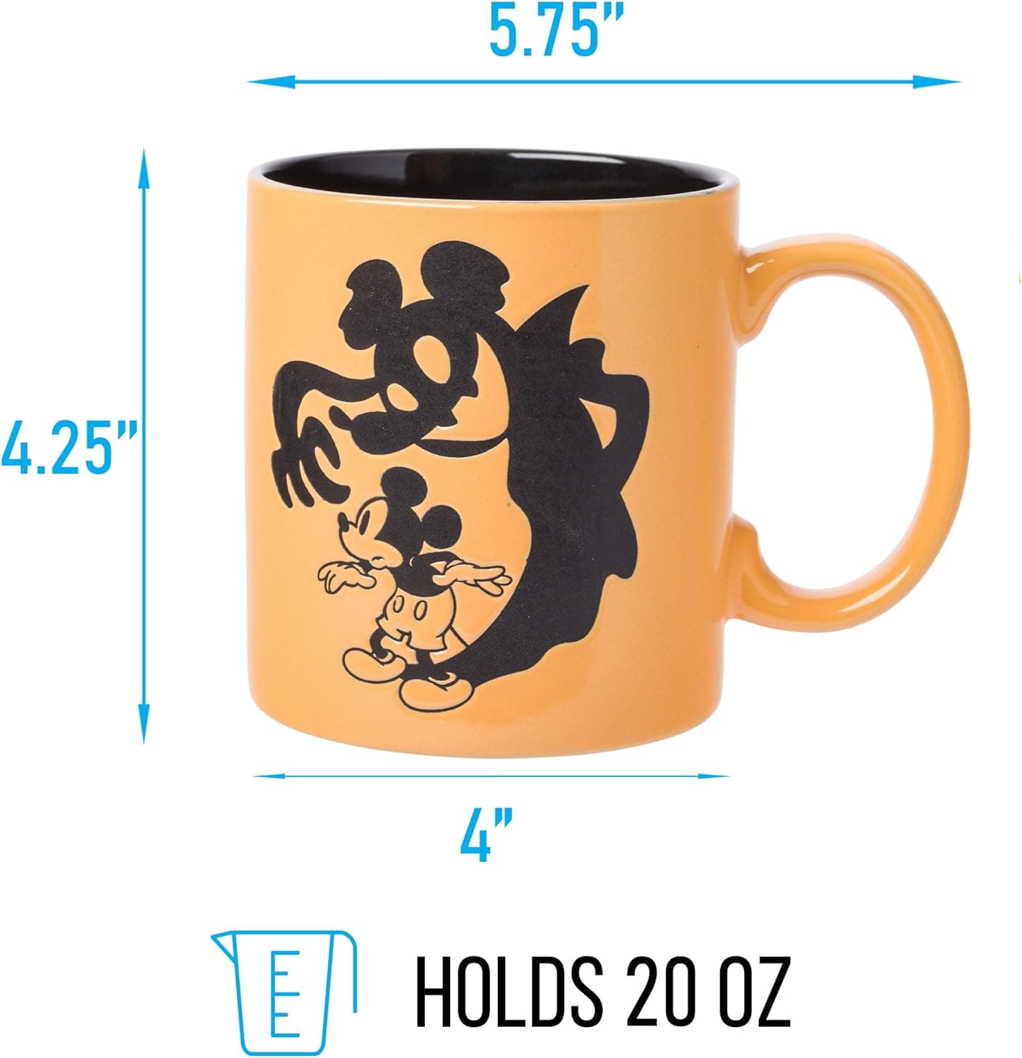 Silver Buffalo Disney 米奇老鼠万圣节幽灵影子蜡抵陶瓷杯，20盎司 - Image 3