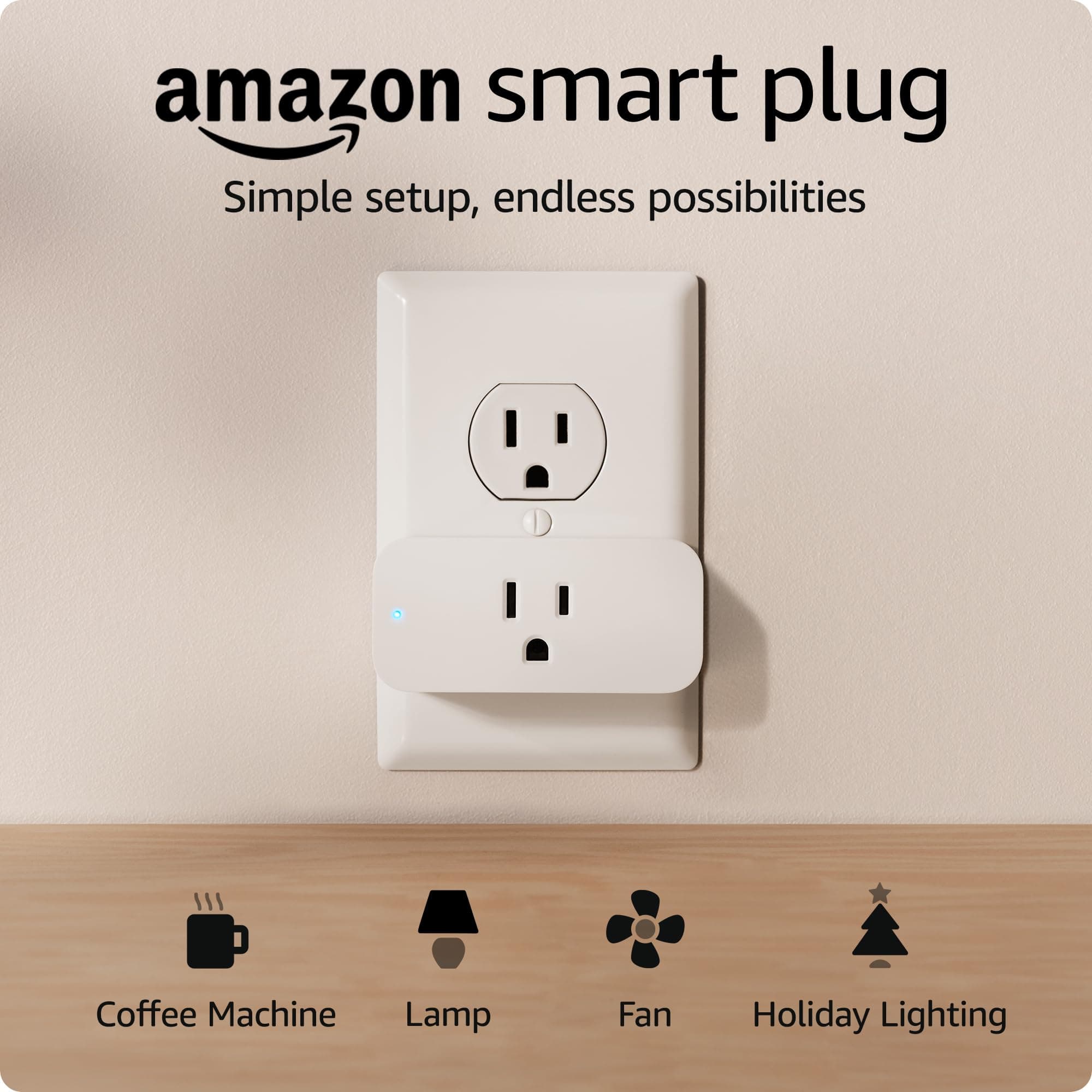 Amazon Smart Plug | Works with Alexa | Simple setup, endless possibilities 1-pack Smart Plug